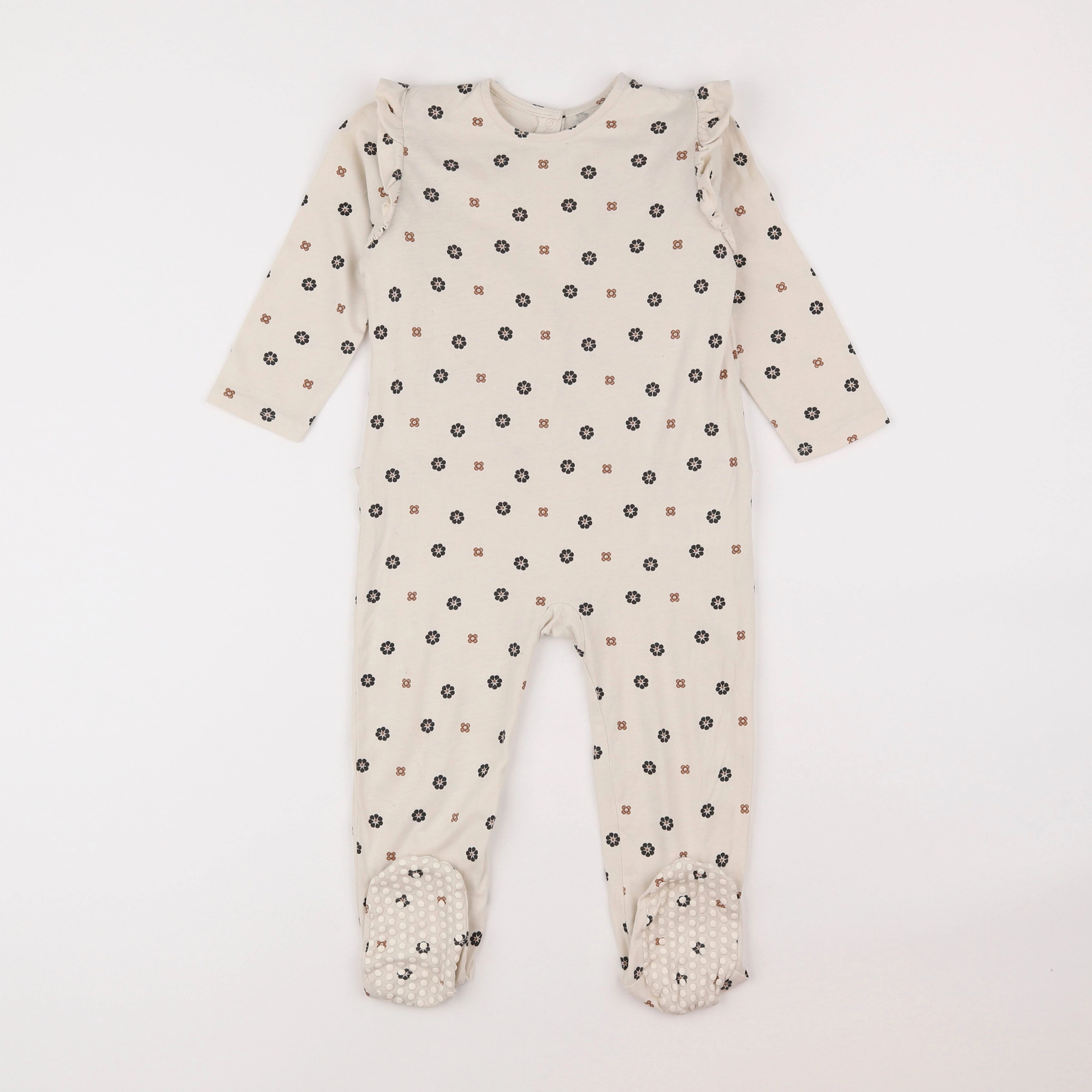 Vertbaudet - pyjama coton beige, marron - 2 ans