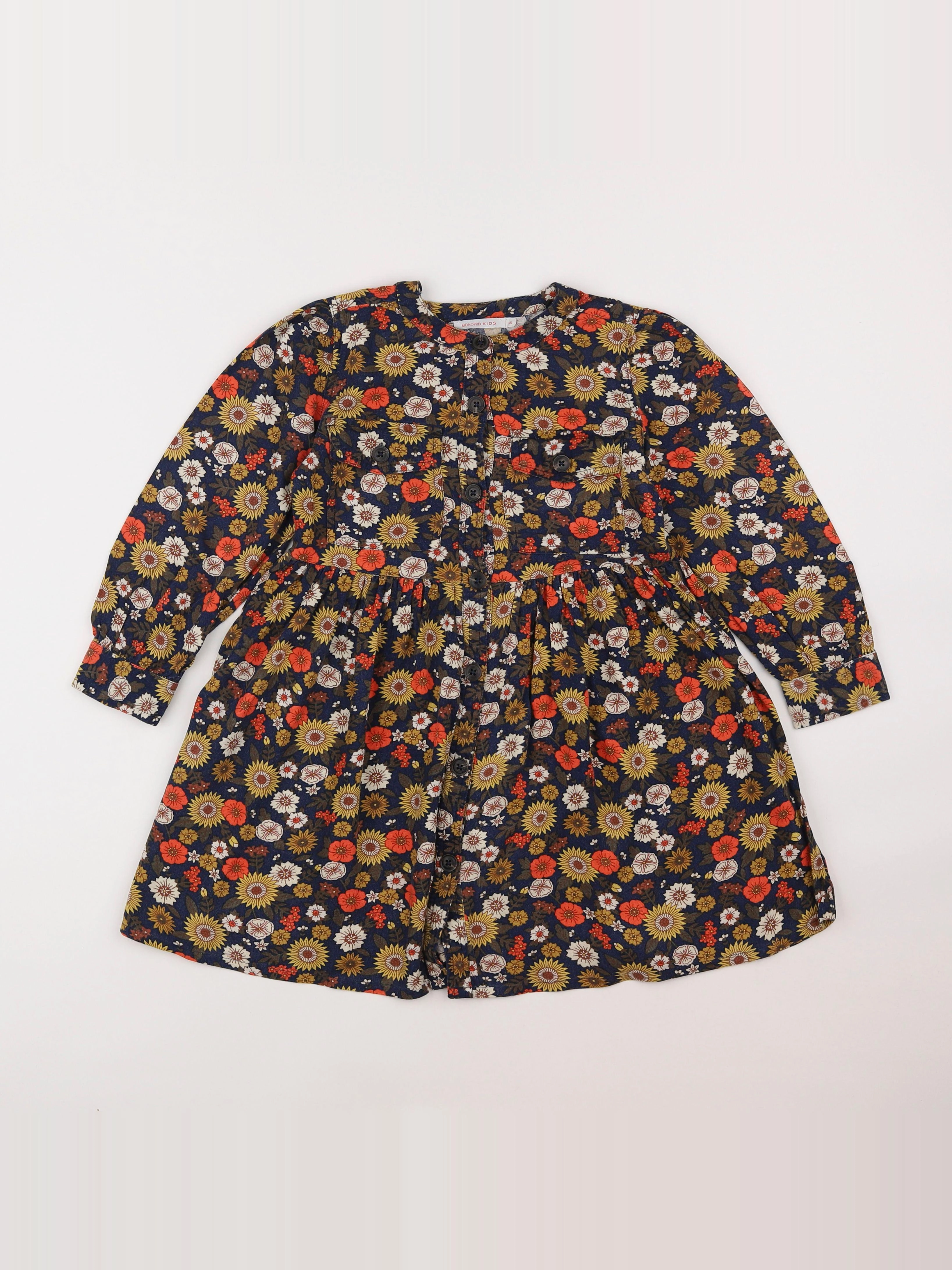 Monoprix - robe multicolore - 6 ans