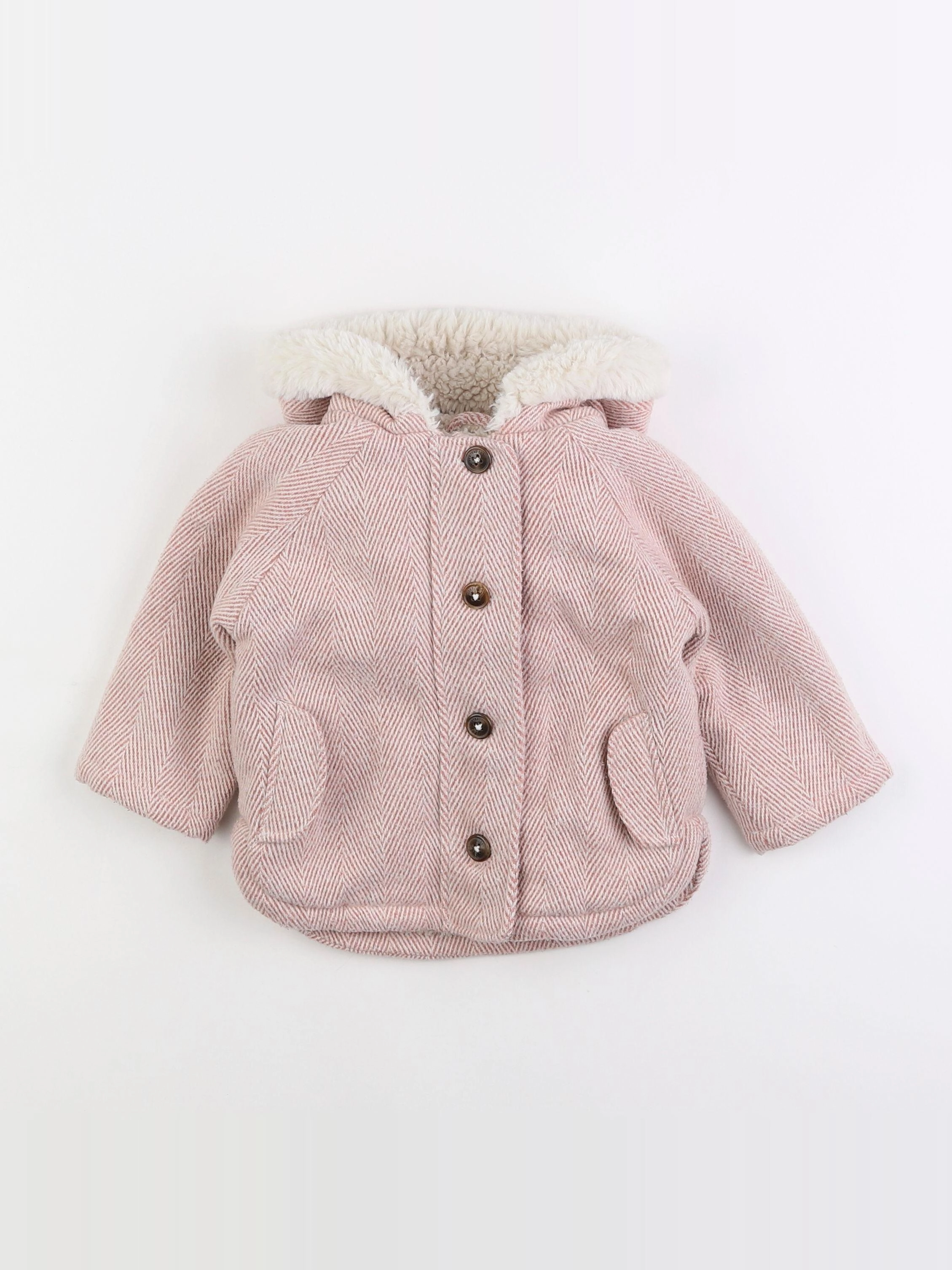 Vertbaudet - manteau rose - 18 mois