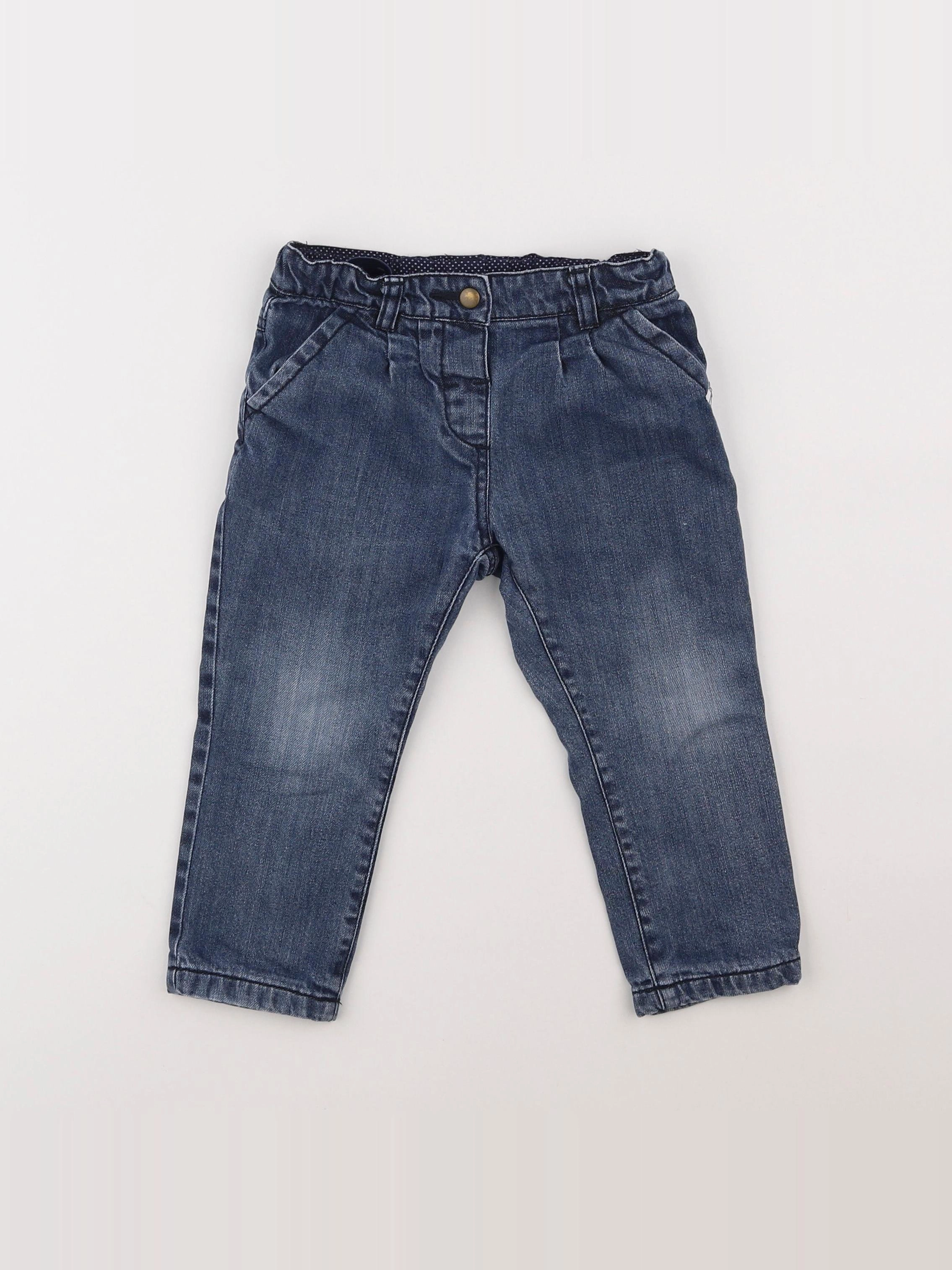Boutchou - pantalon doublé bleu - 2 ans