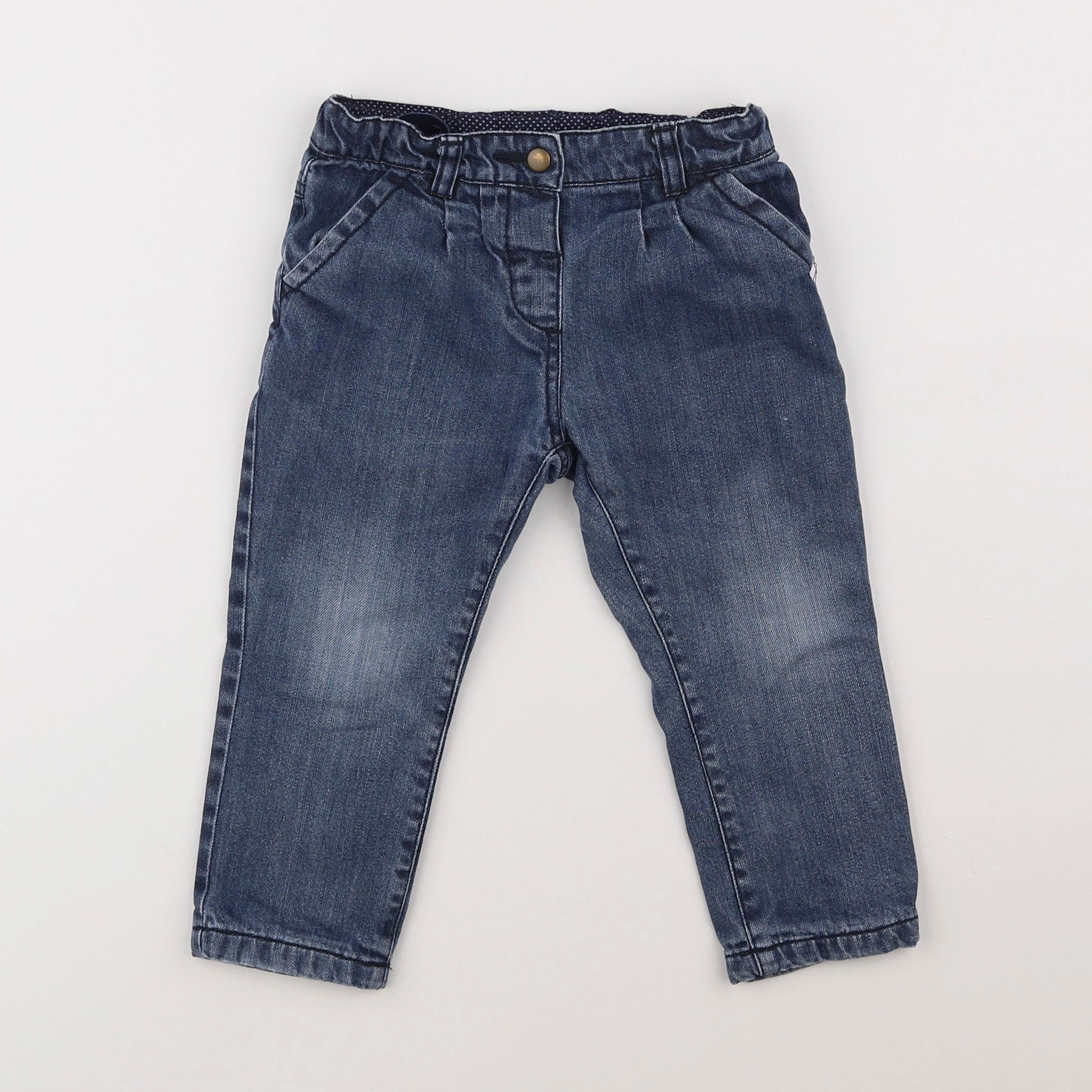 Boutchou - pantalon doublé bleu - 2 ans