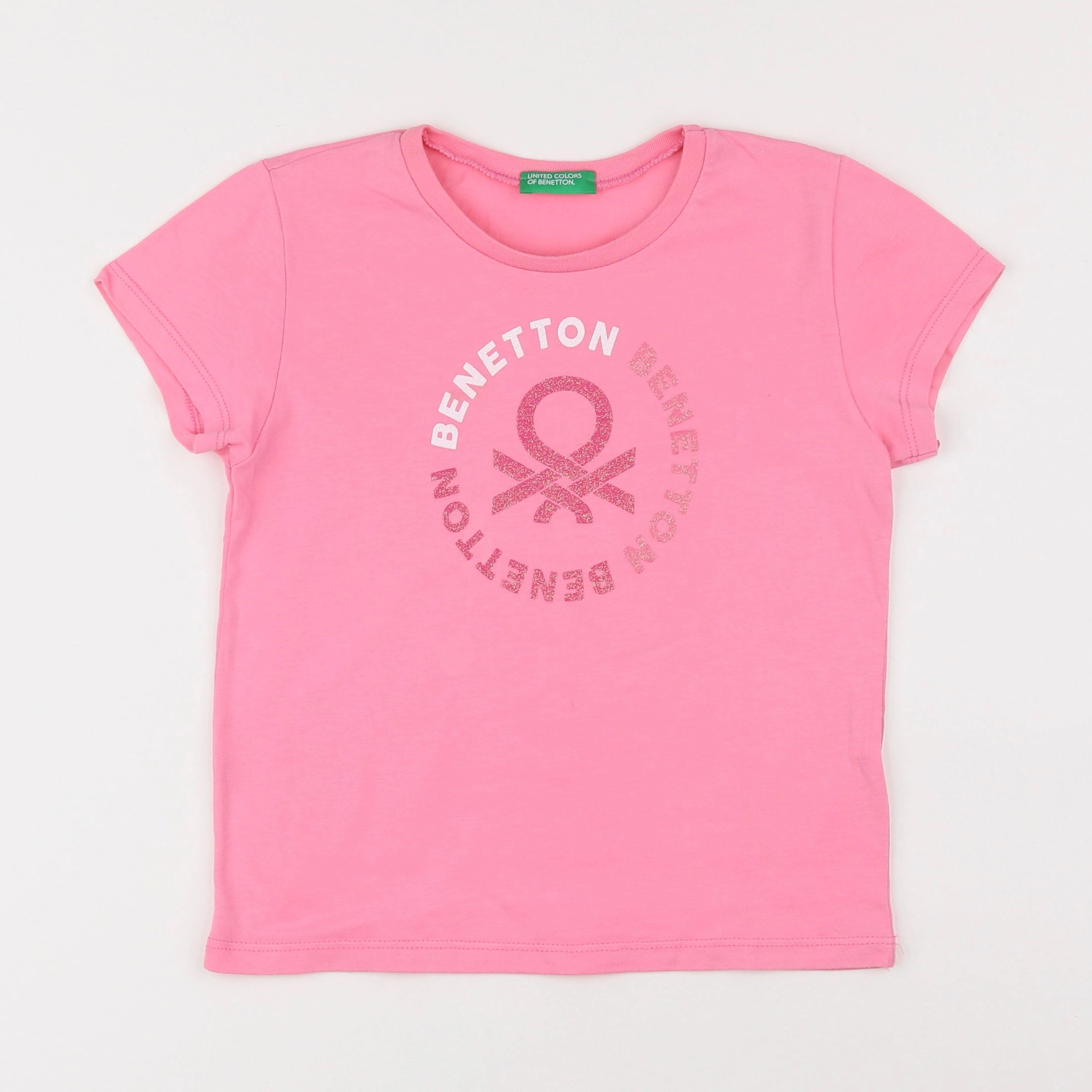 Benetton - tee-shirt rose - 6/7 ans