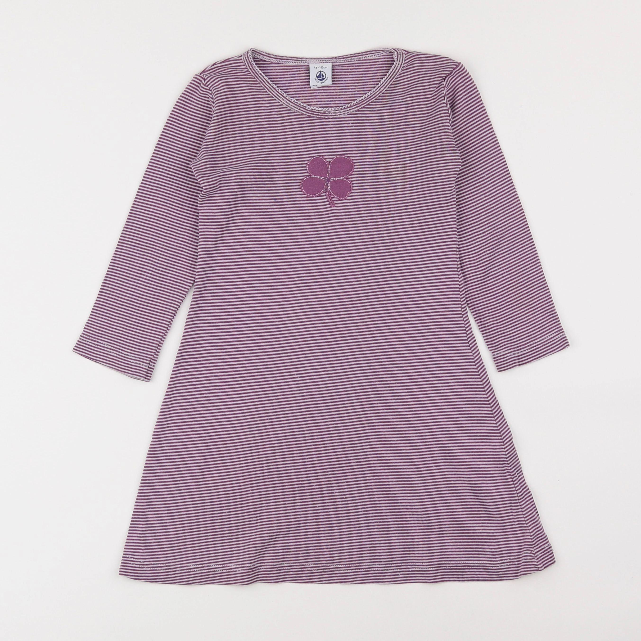 Petit Bateau - chemise de nuit coton violet - 4 ans