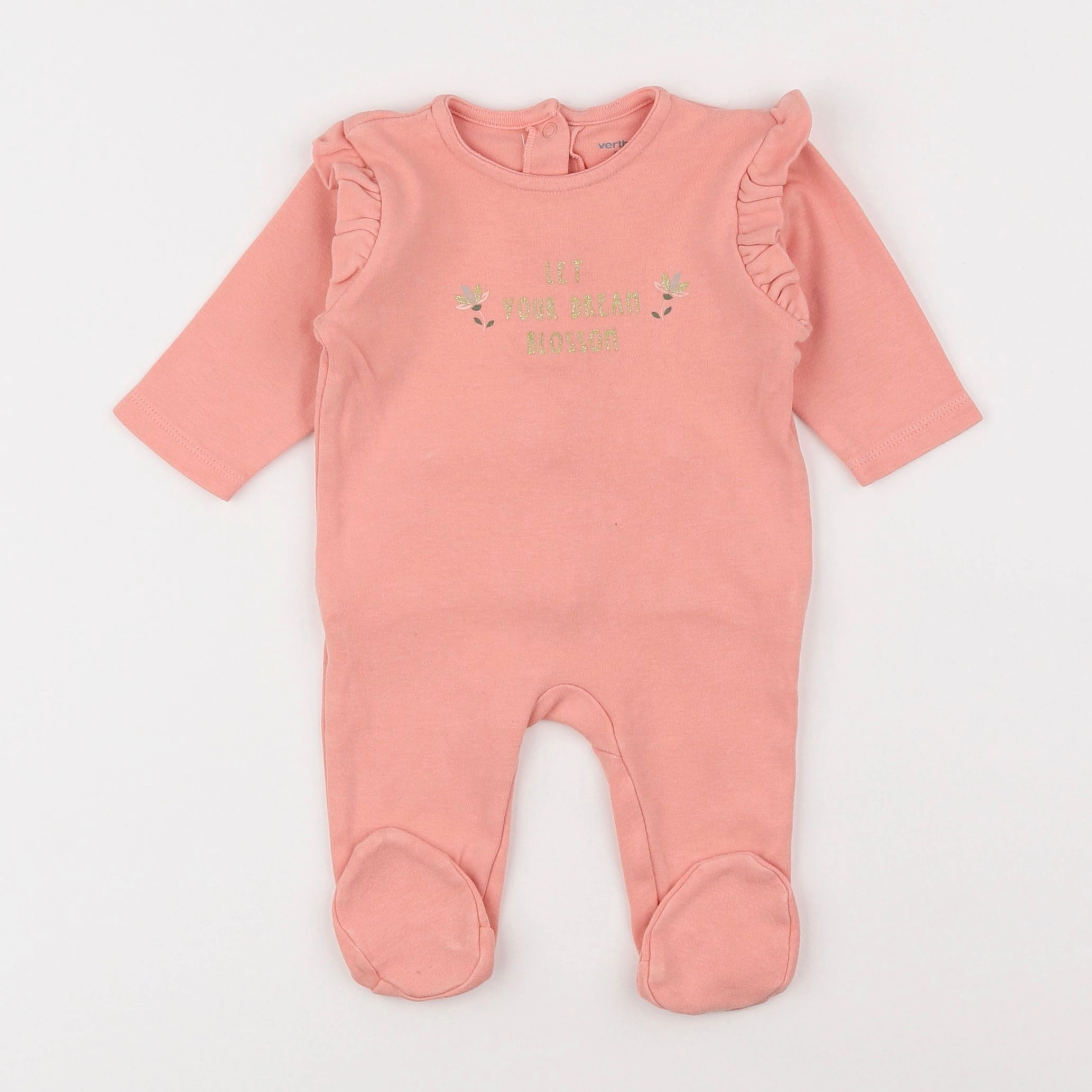 Vertbaudet - pyjama coton rose - 3 mois