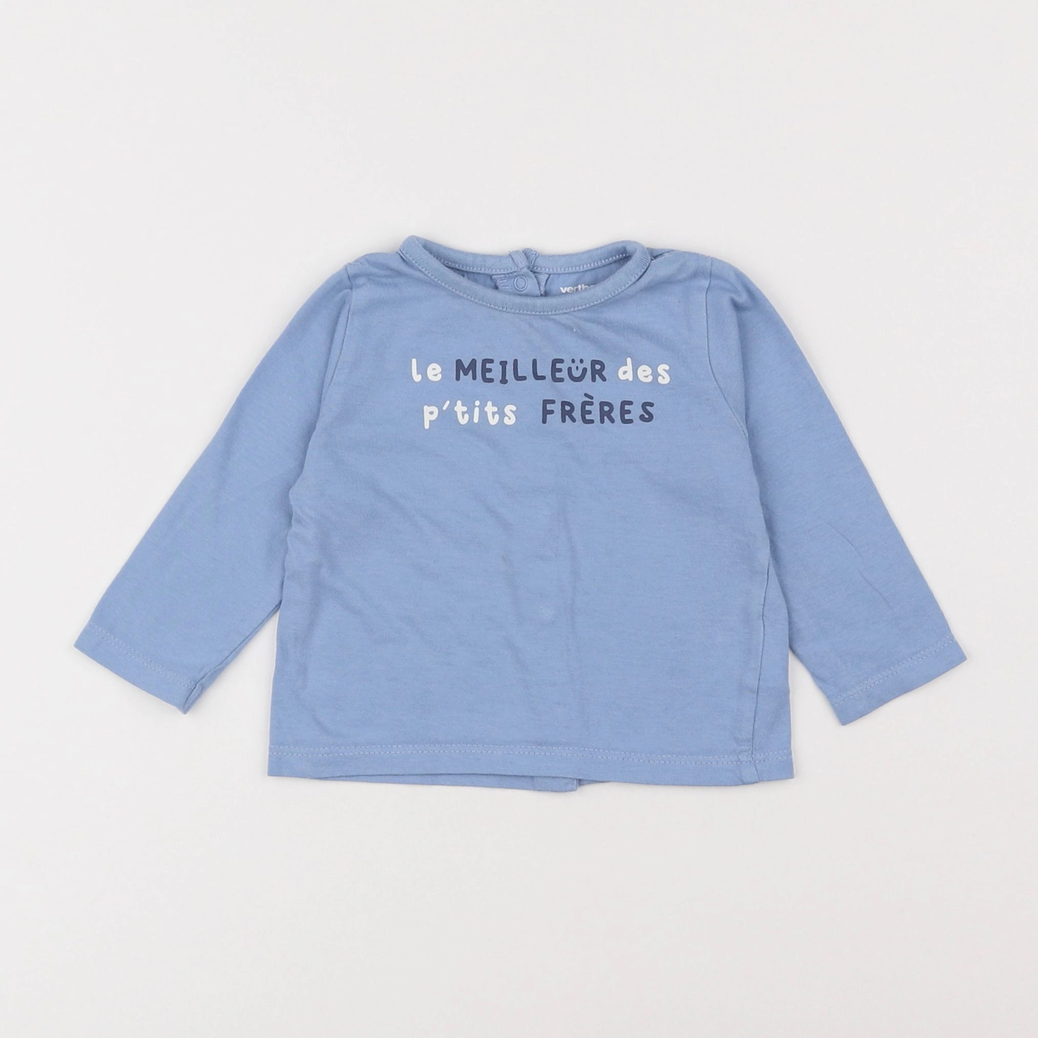 Vertbaudet - tee-shirt bleu - 6 mois