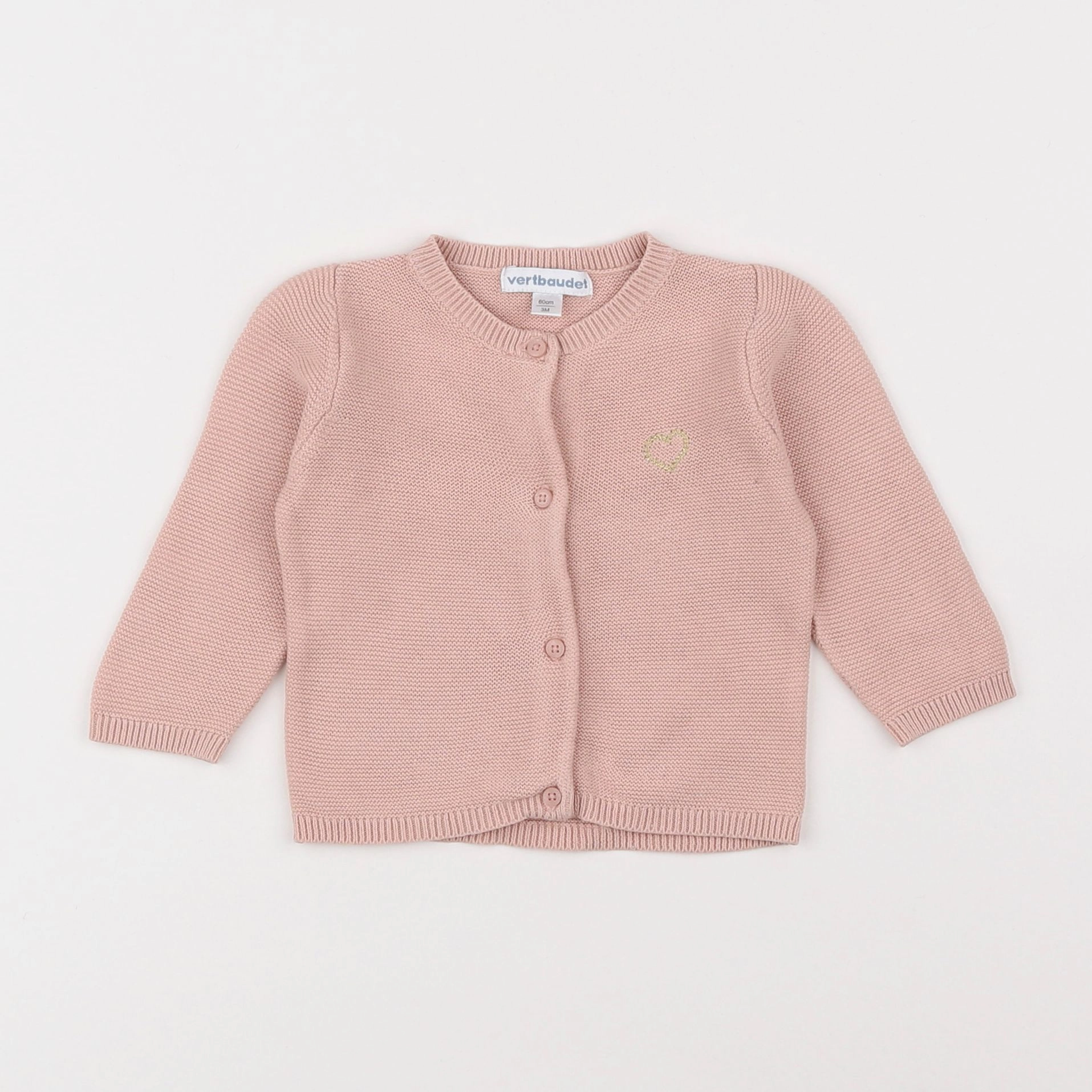 Vertbaudet - gilet rose - 3 mois