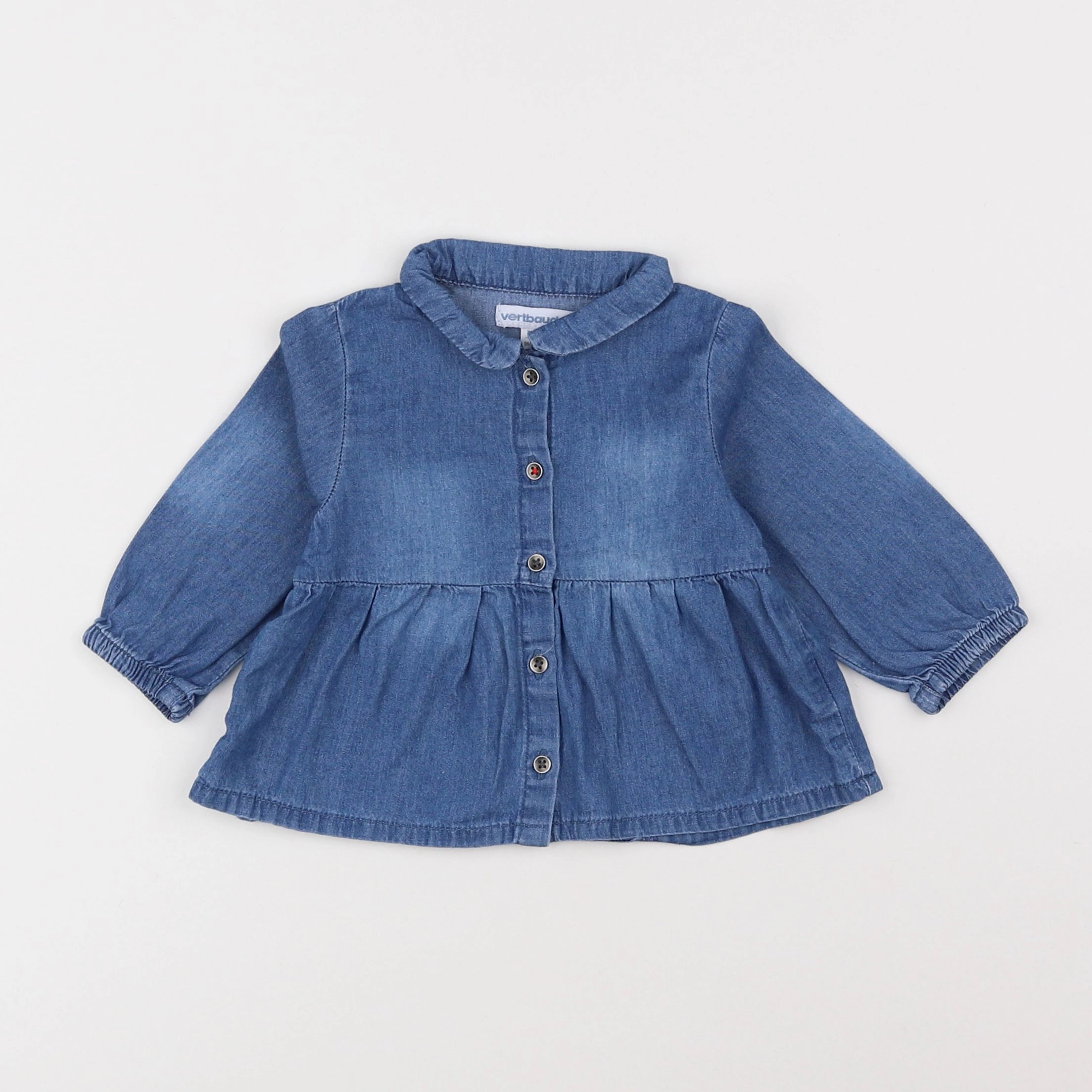 Vertbaudet - blouse bleu - 9 mois