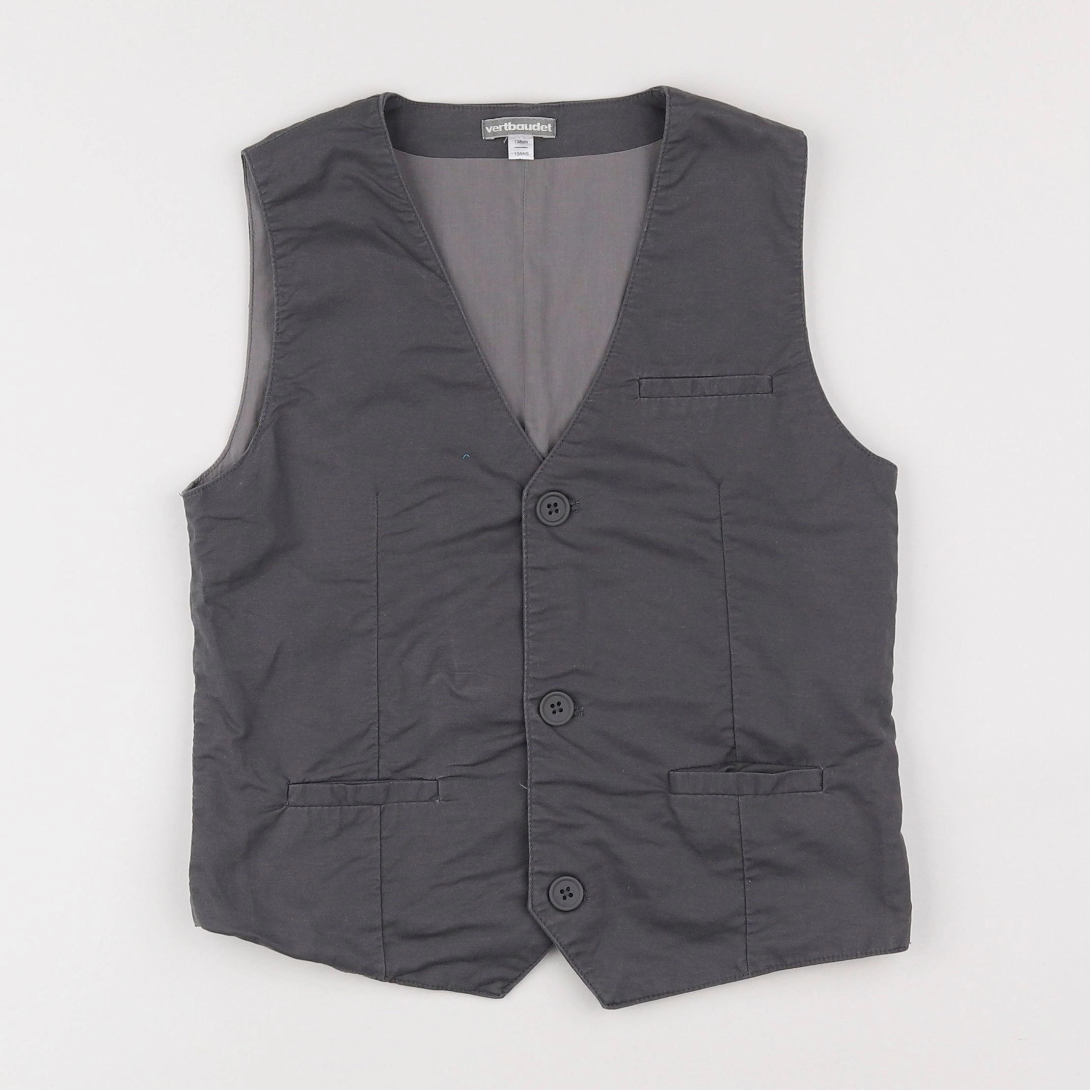 Vertbaudet - gilet gris - 10 ans