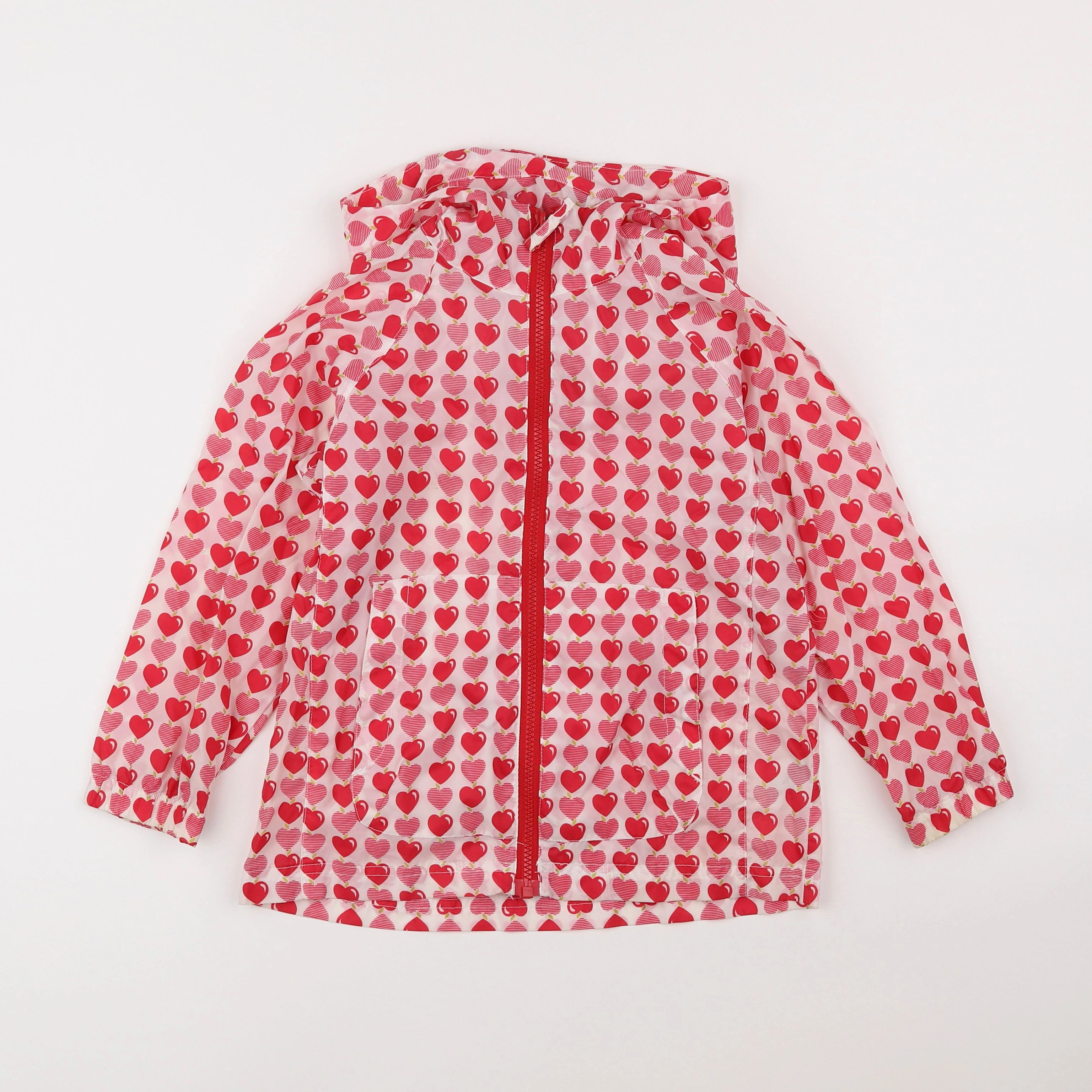 Next - imperméable blanc, rose - 5/6 ans