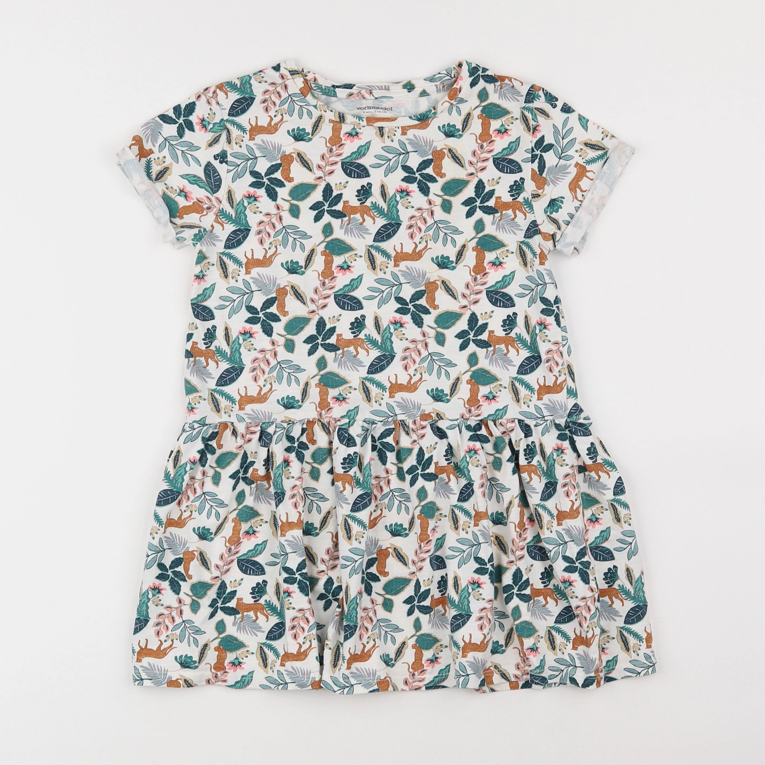 Vertbaudet - robe multicolore - 6 ans