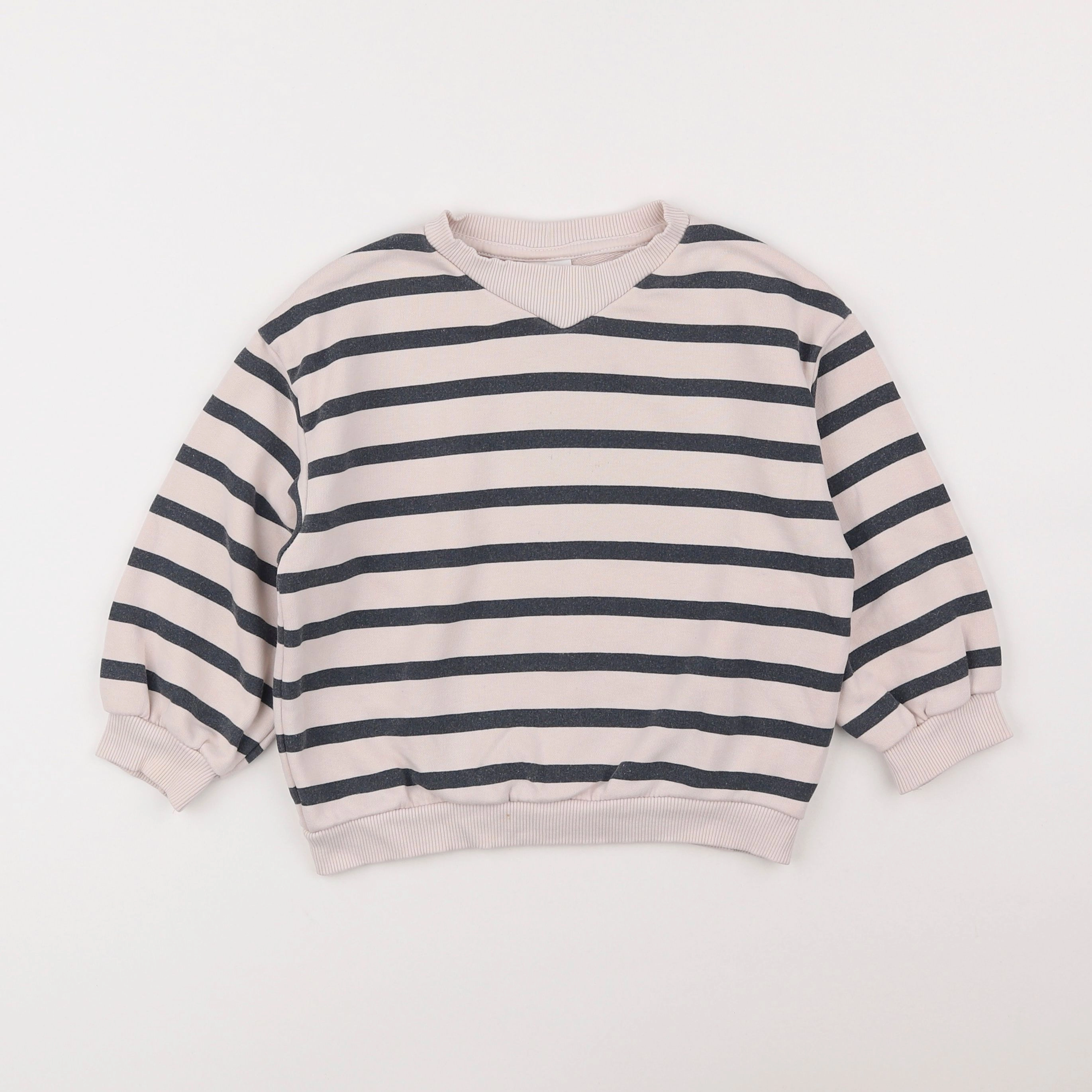 Zara - sweat beige, bleu - 3/4 ans