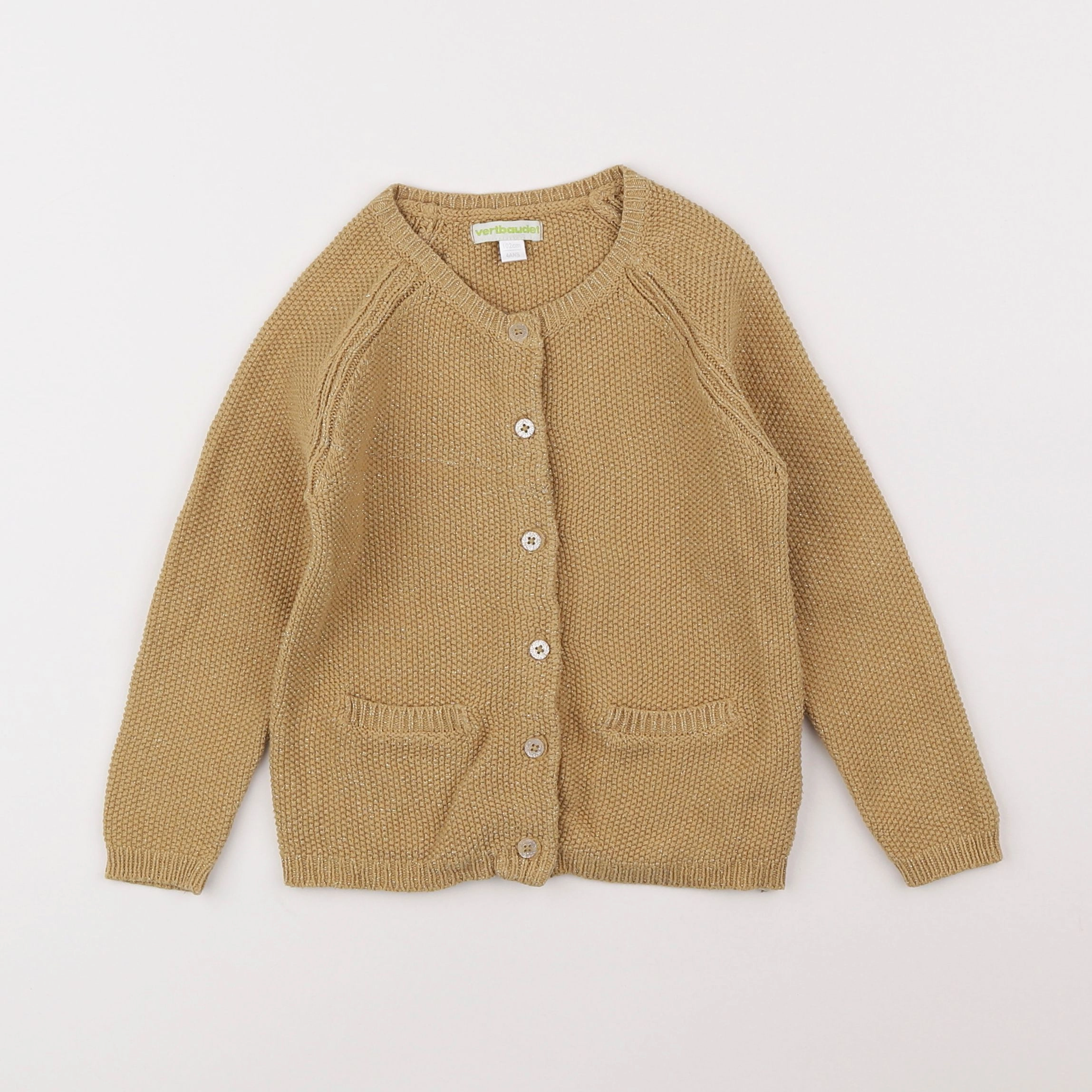 Vertbaudet - gilet jaune, or - 4 ans