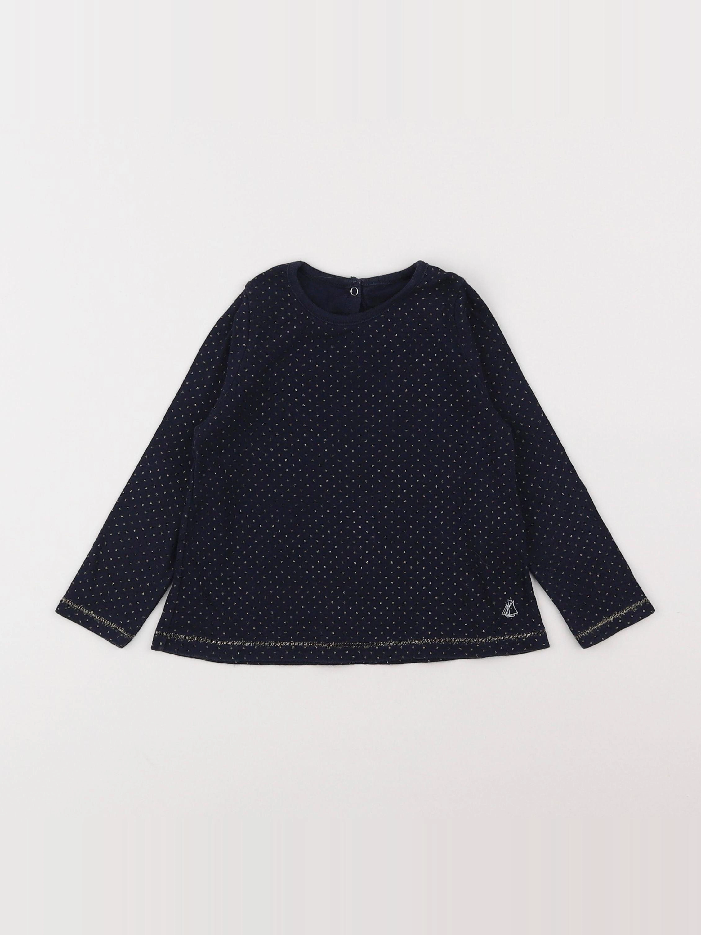 Petit Bateau - tee-shirt bleu - 2 ans
