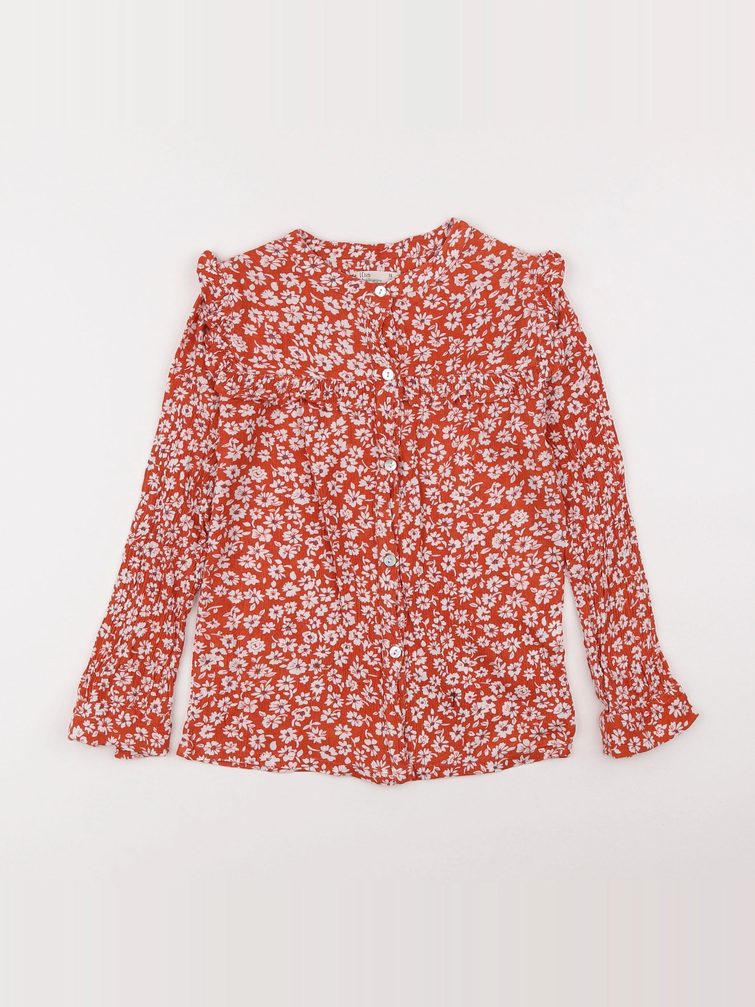 Little Cigogne - chemise orange - 8 ans