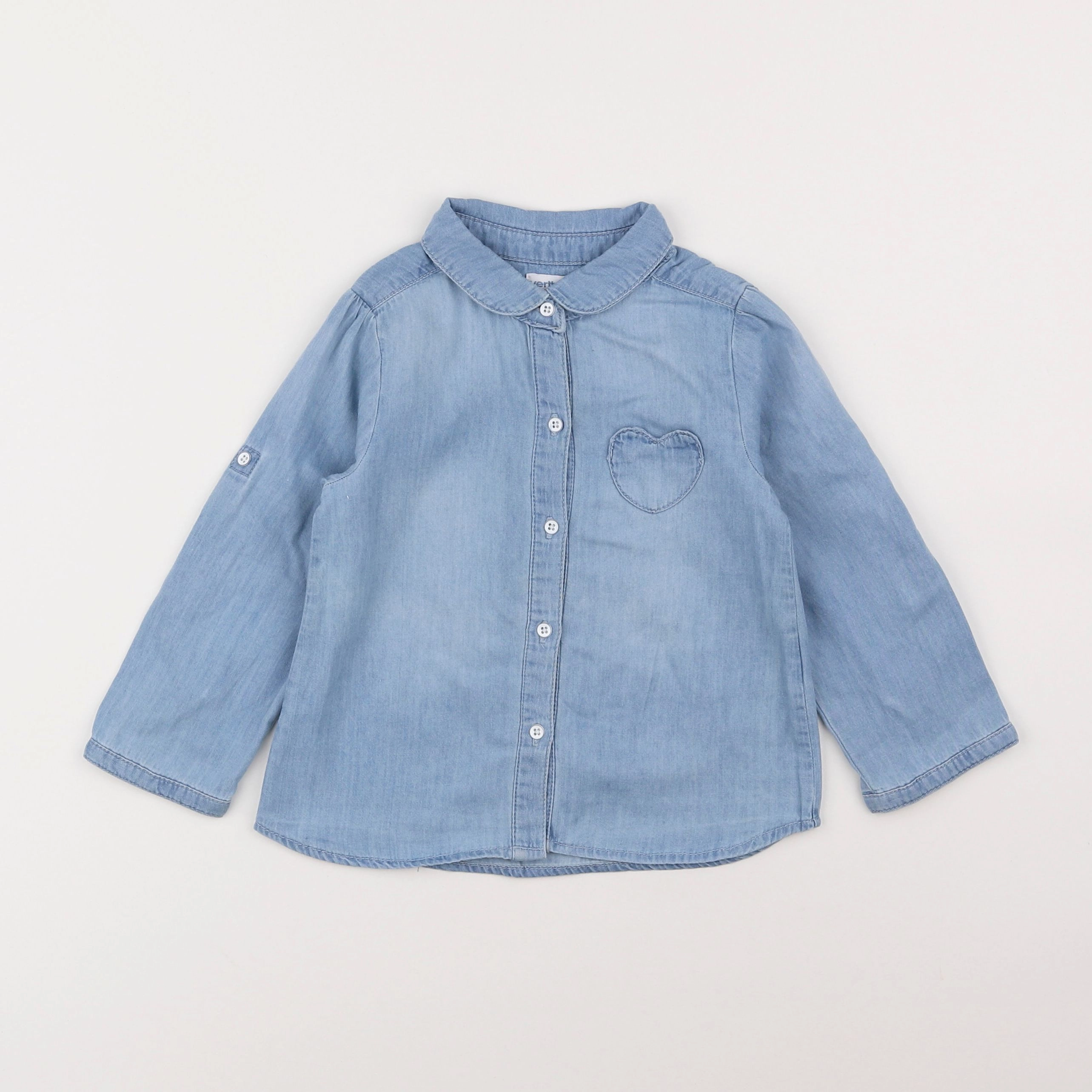 Vertbaudet - blouse bleu - 2 ans