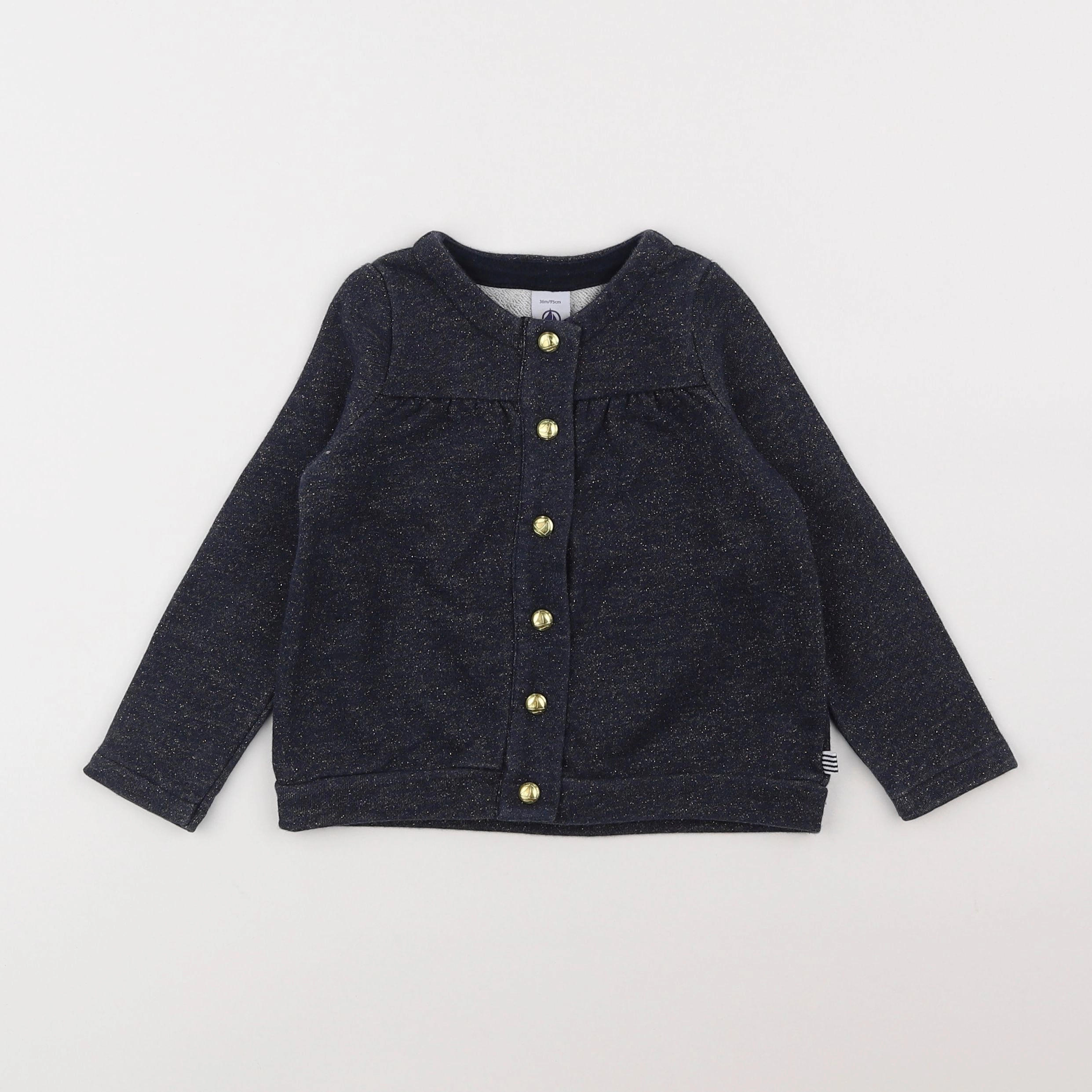 Petit Bateau - sweat bleu, or - 3 ans