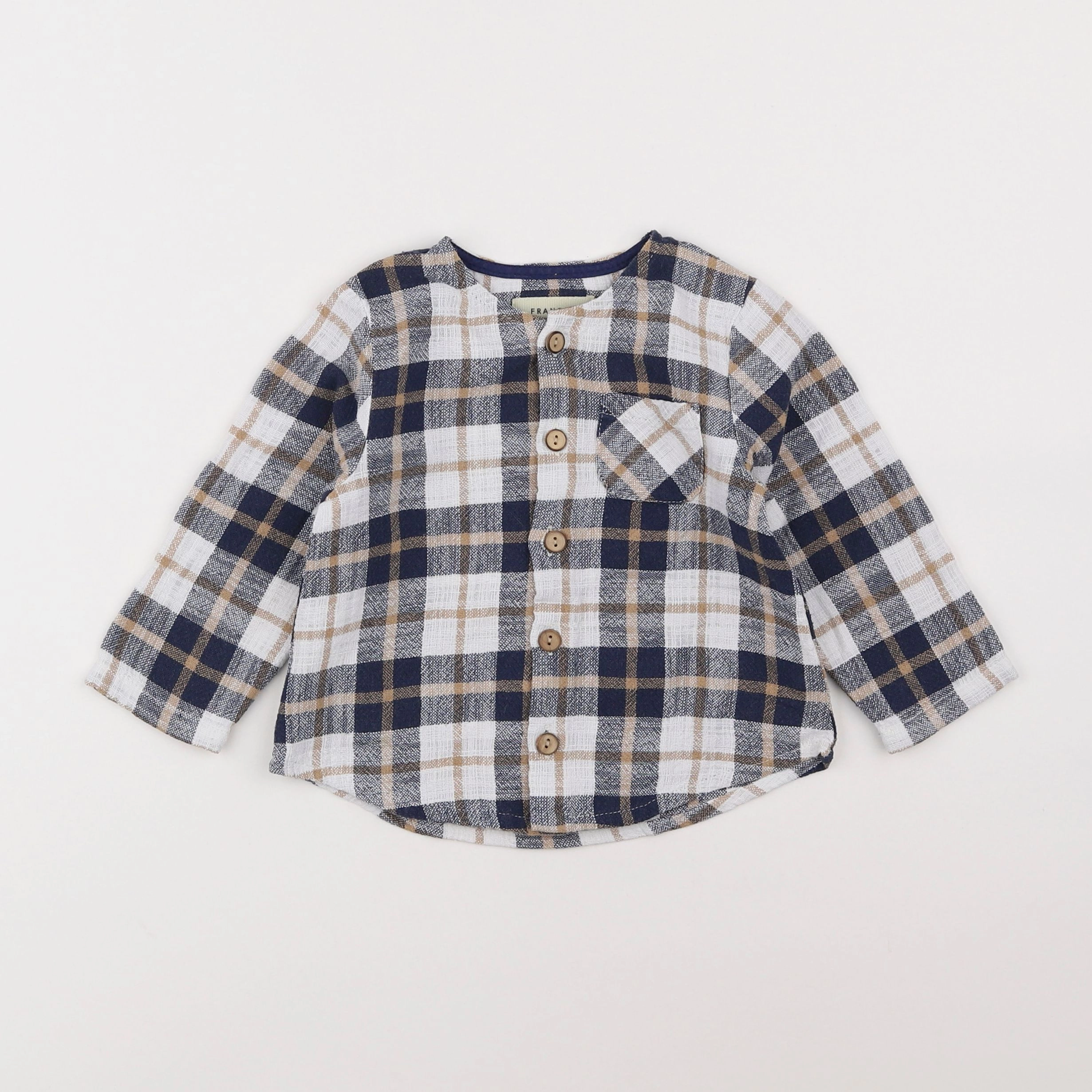 Frangin Frangine - chemise blanc, bleu - 2 ans