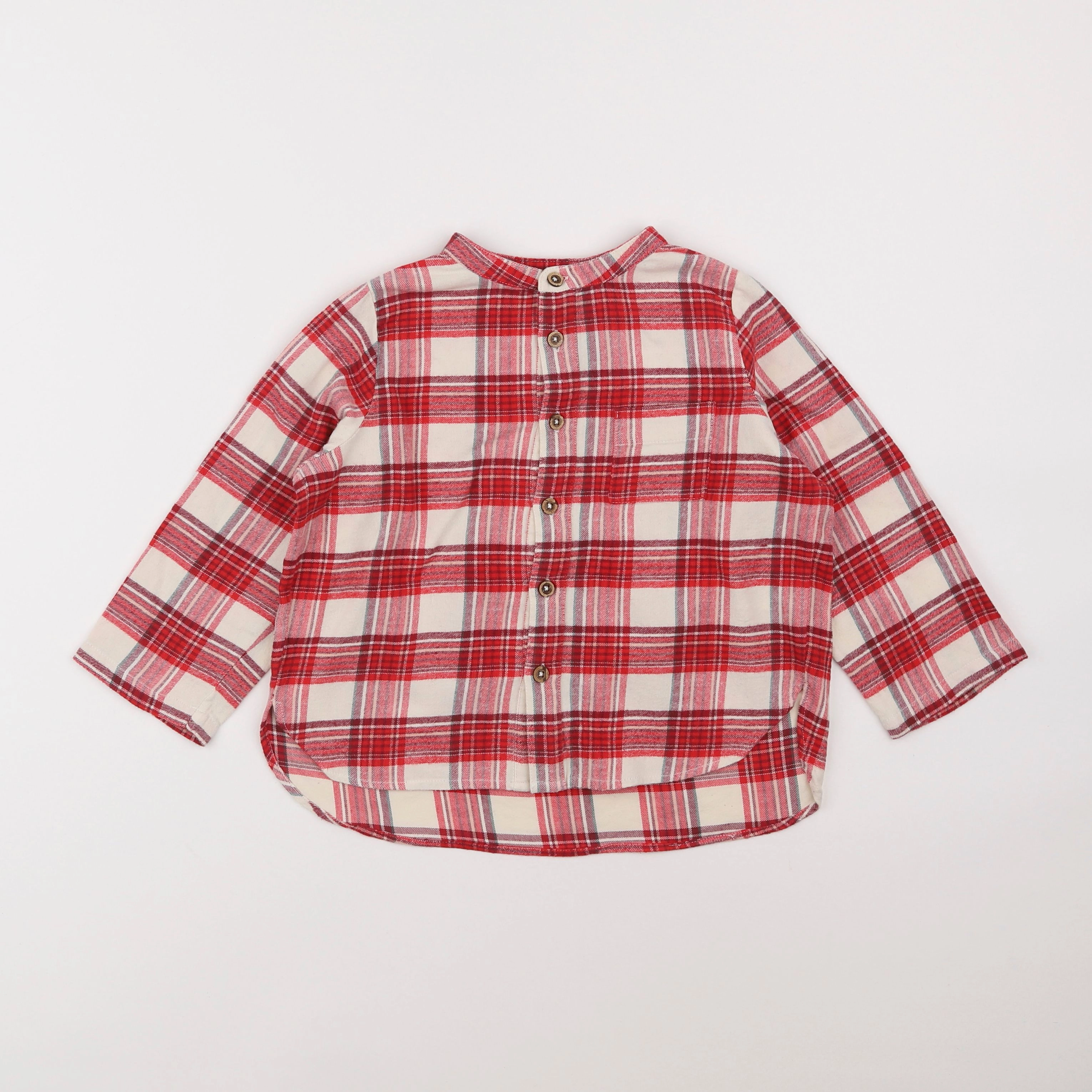 Bonton - chemise blanc, rouge - 4 ans