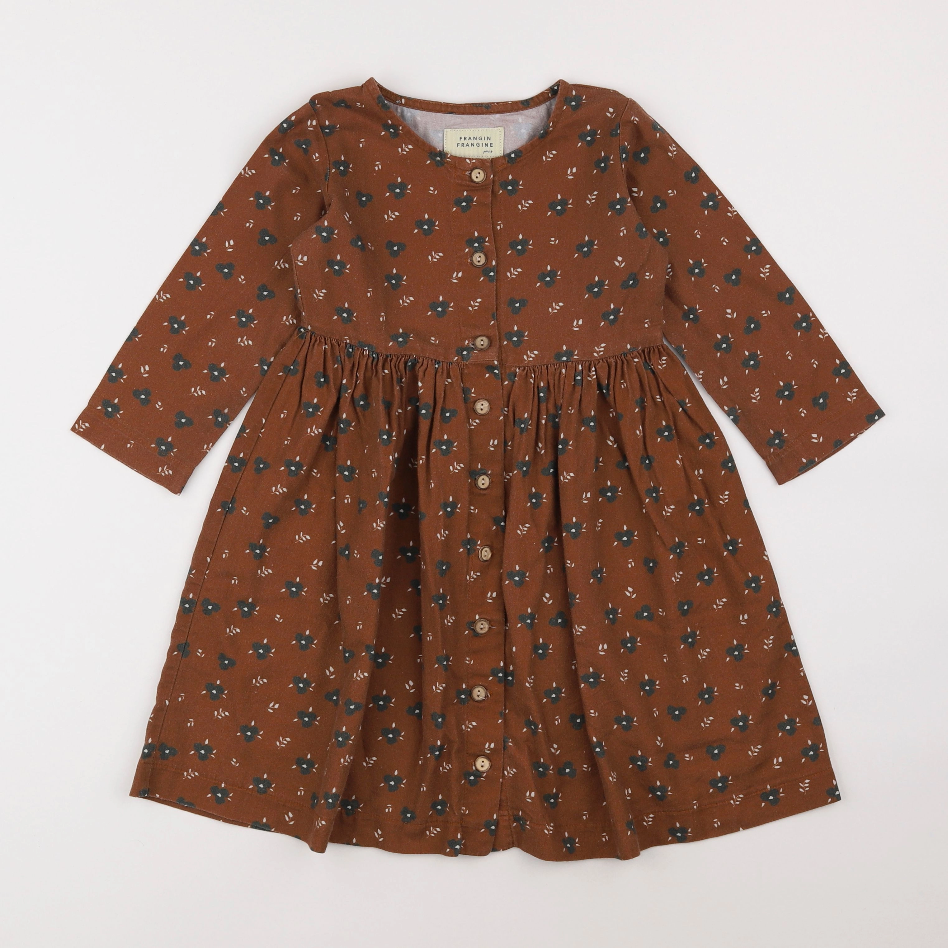 Frangin Frangine - robe marron - 4 ans