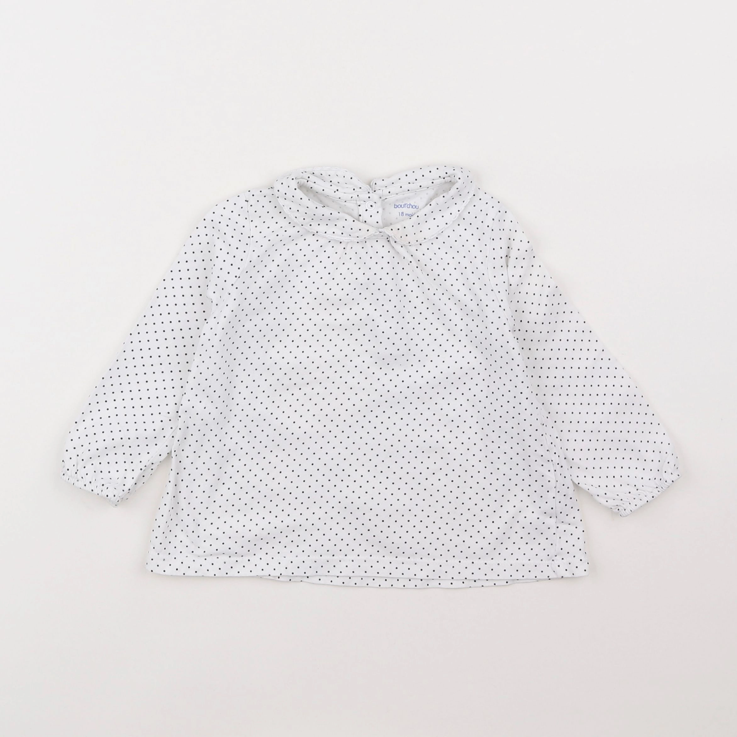 Boutchou - tee-shirt blanc, bleu - 18 mois