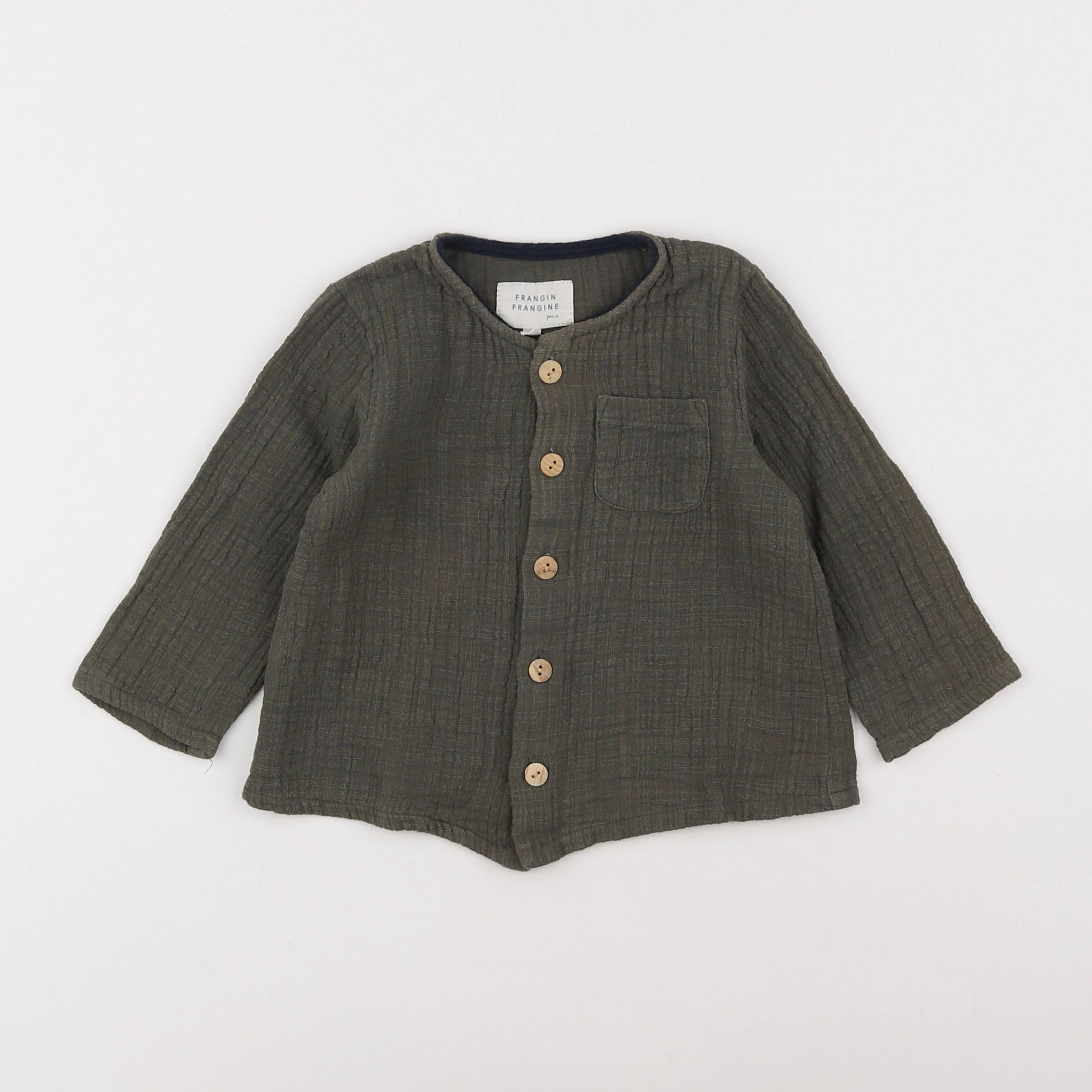 Frangin Frangine - chemise vert - 2 ans