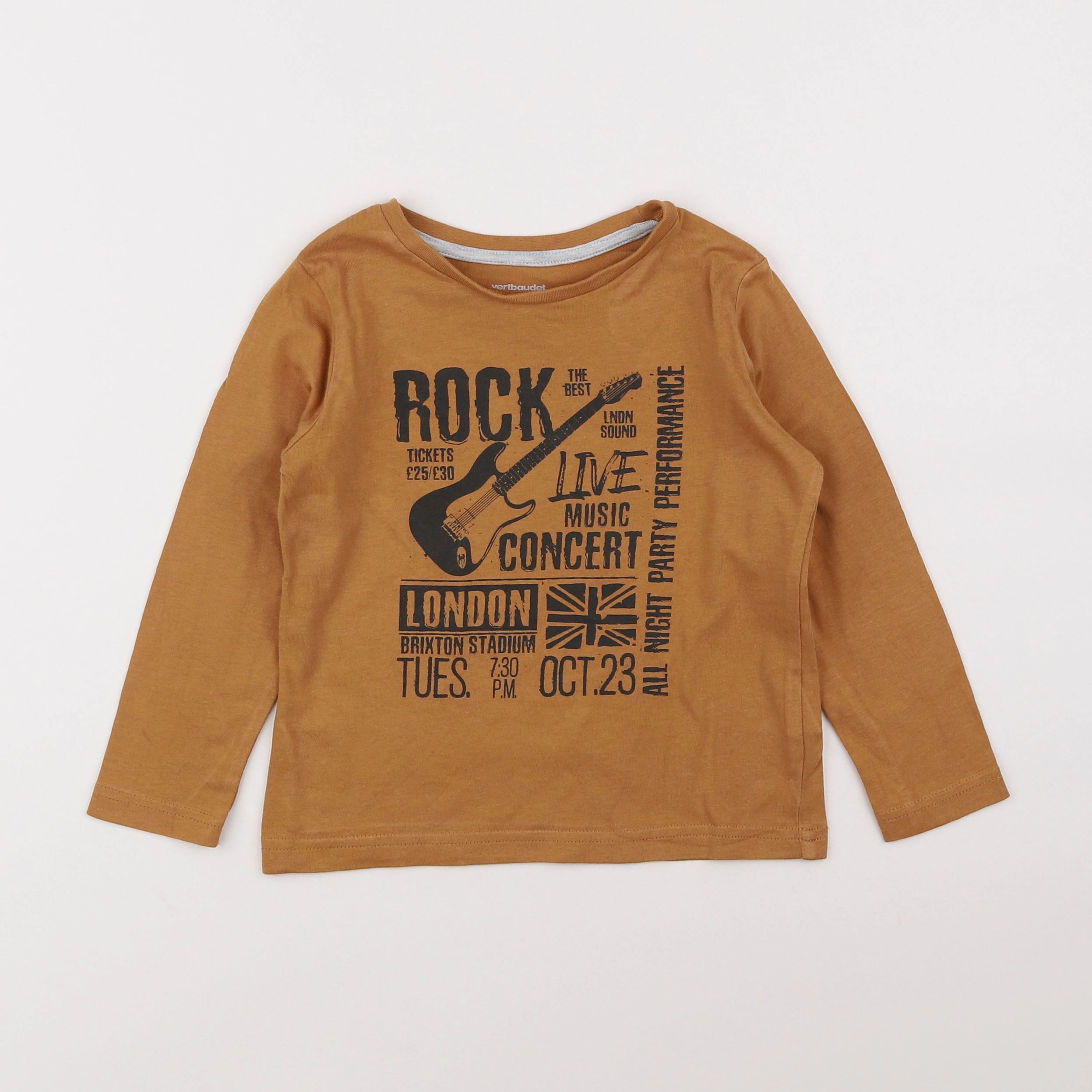 Vertbaudet - tee-shirt marron - 4 ans