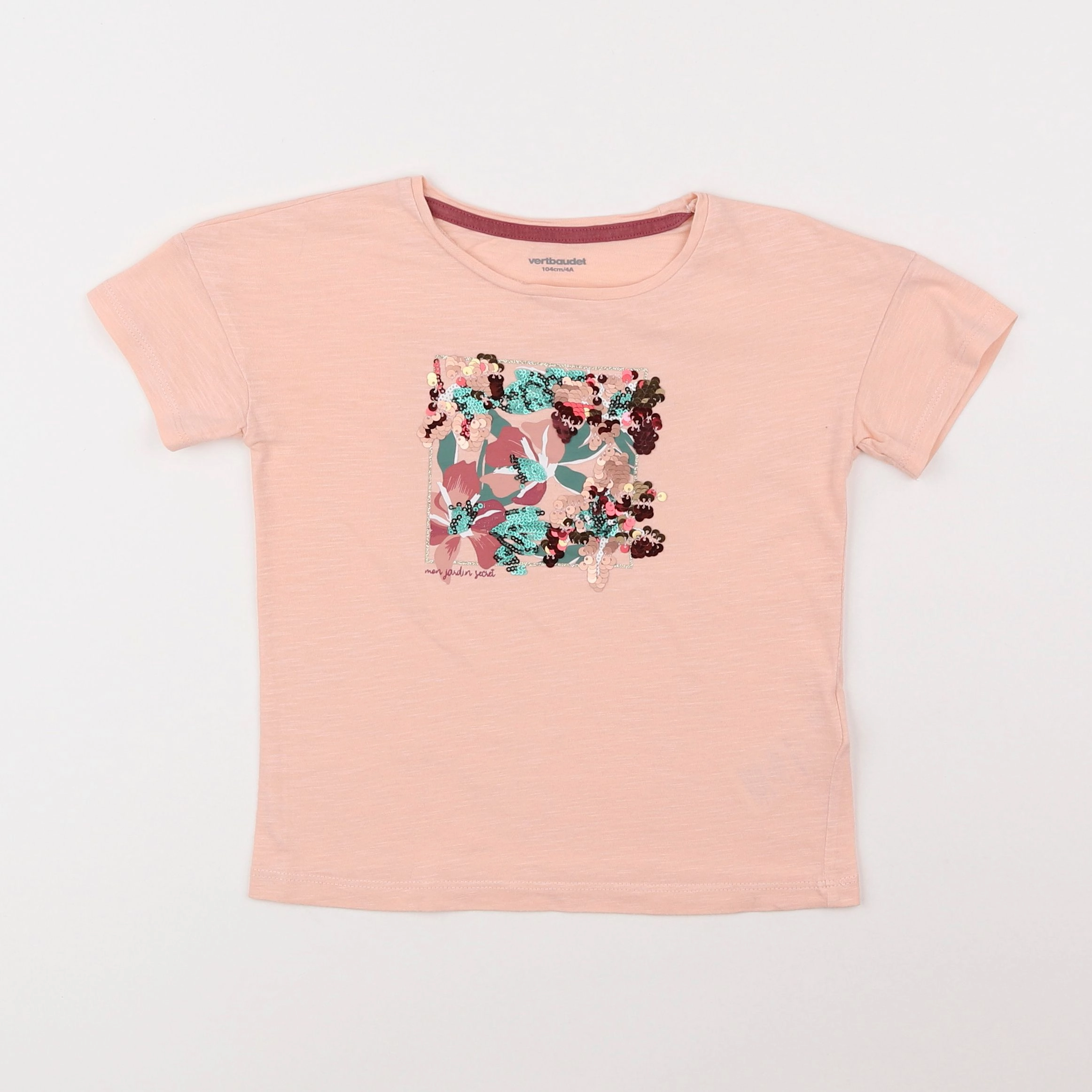 Vertbaudet - tee-shirt rose - 4 ans