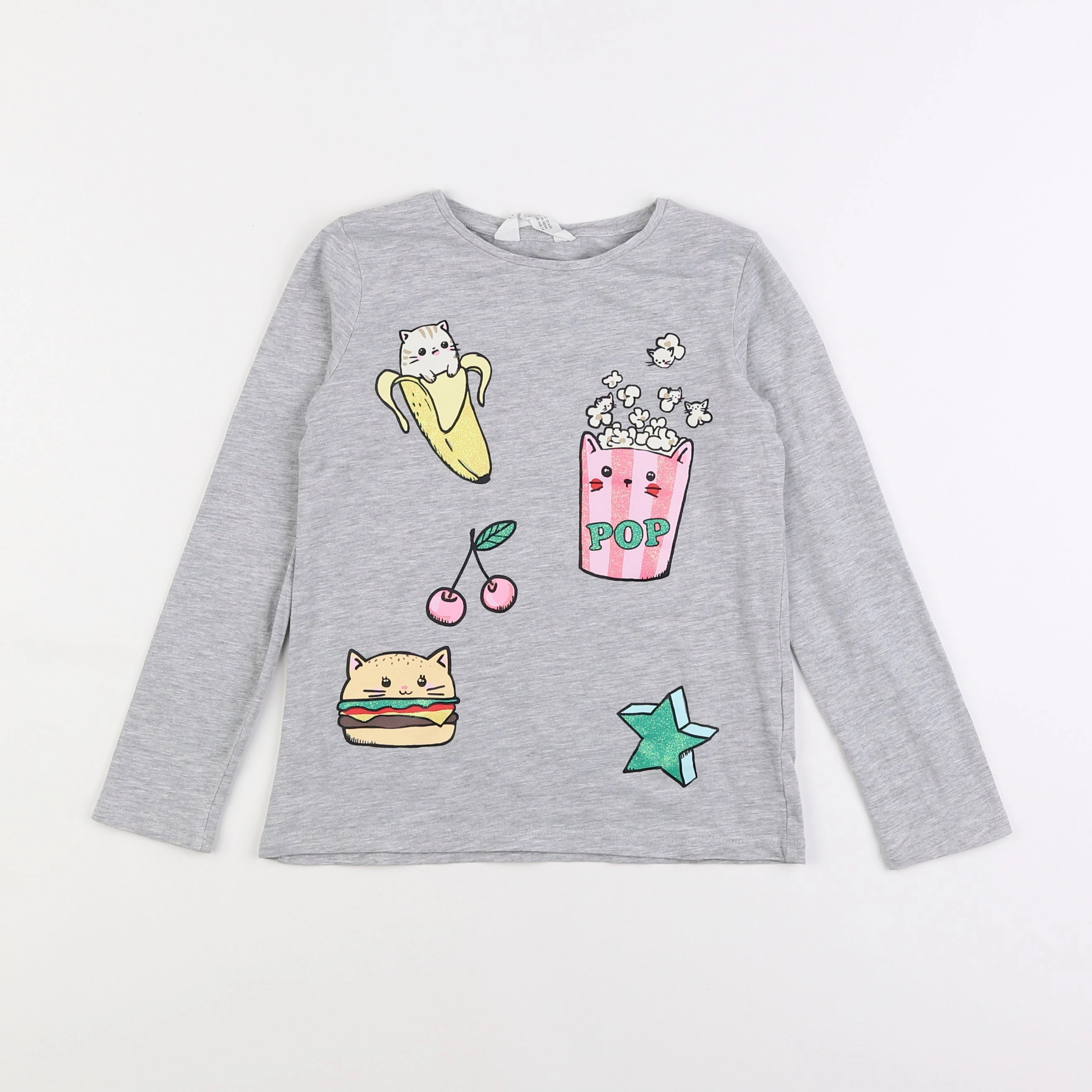 H&M - tee-shirt gris - 6/8 ans