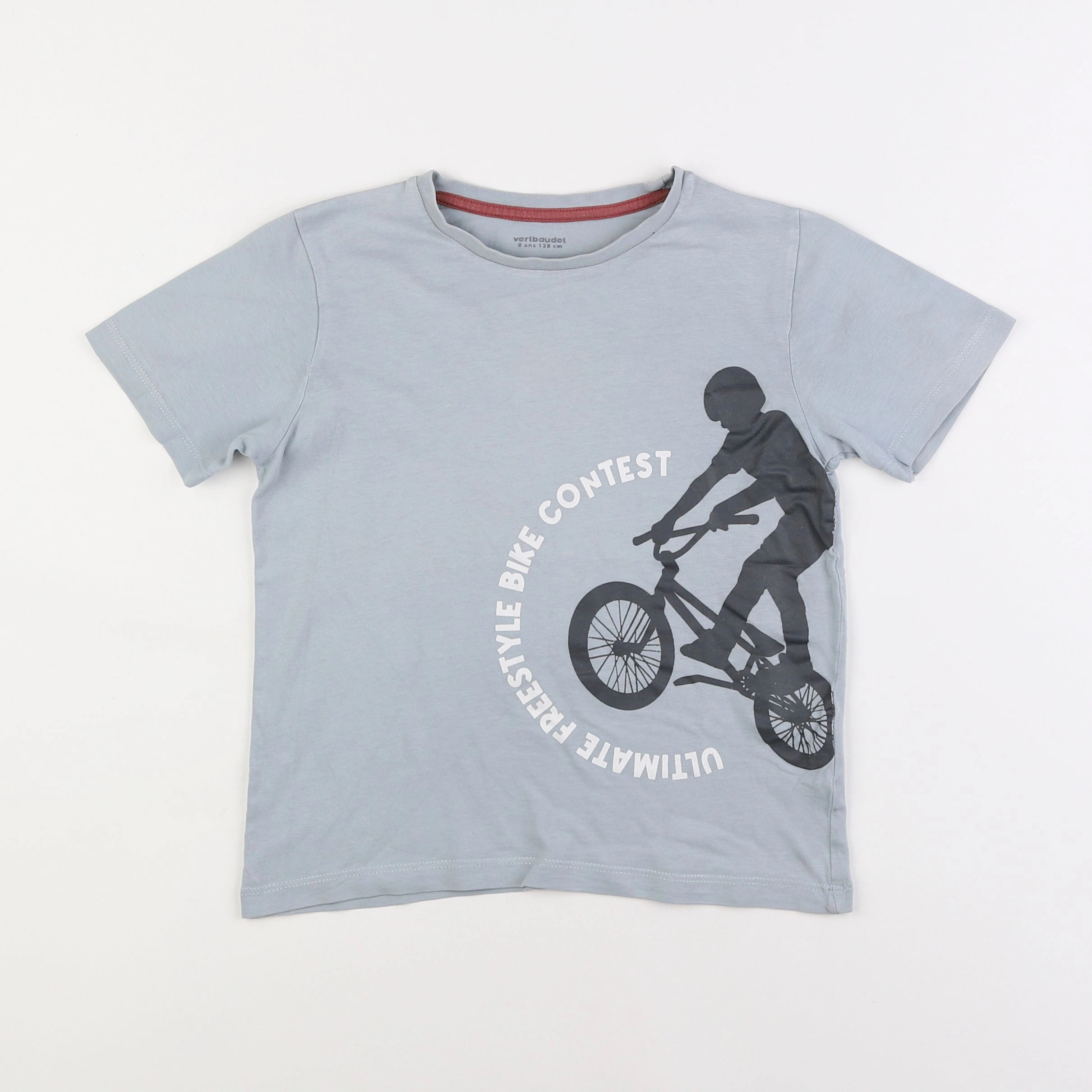 Vertbaudet - tee-shirt bleu - 8 ans