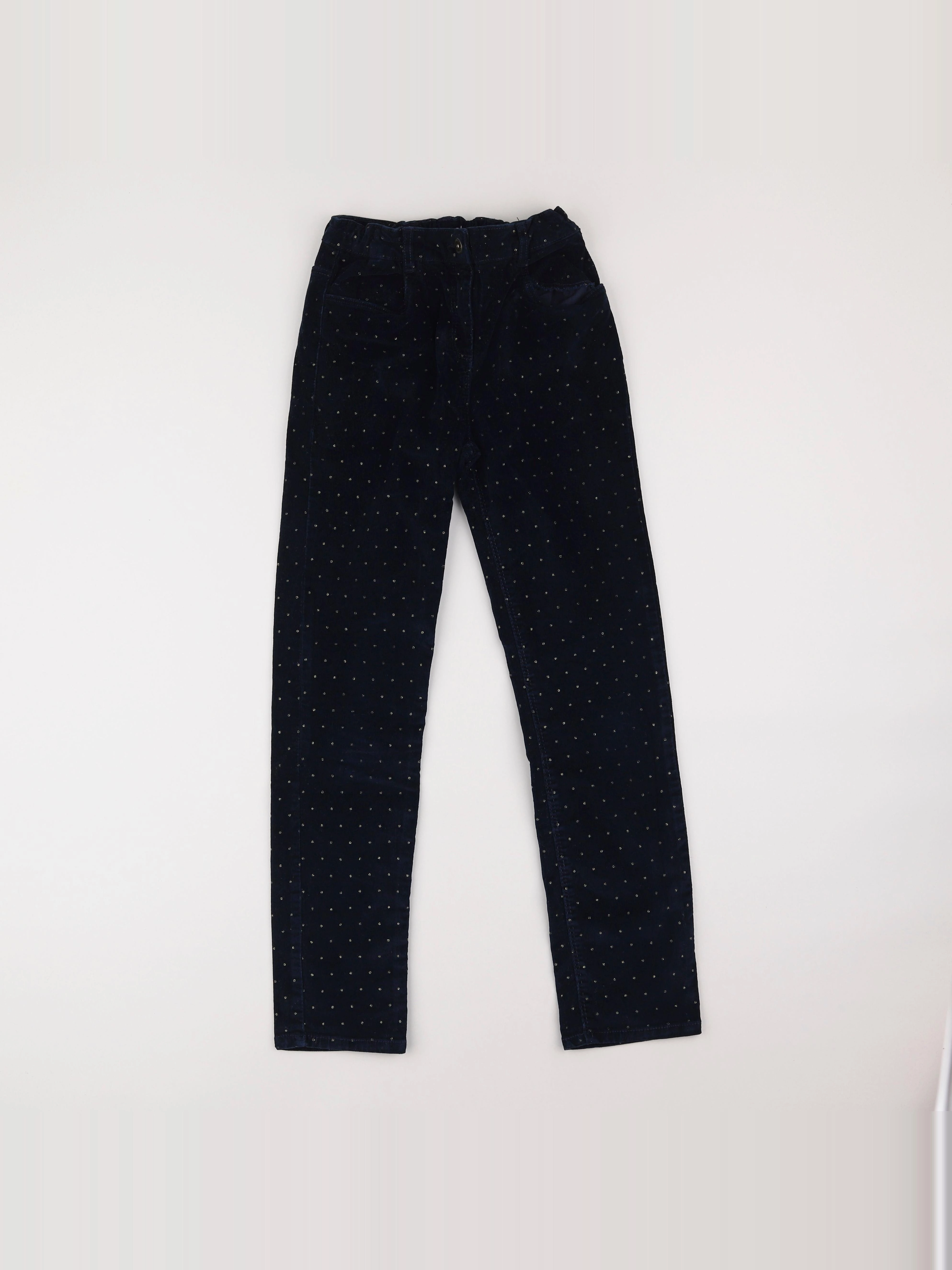 Vertbaudet - pantalon bleu, or - 14 ans