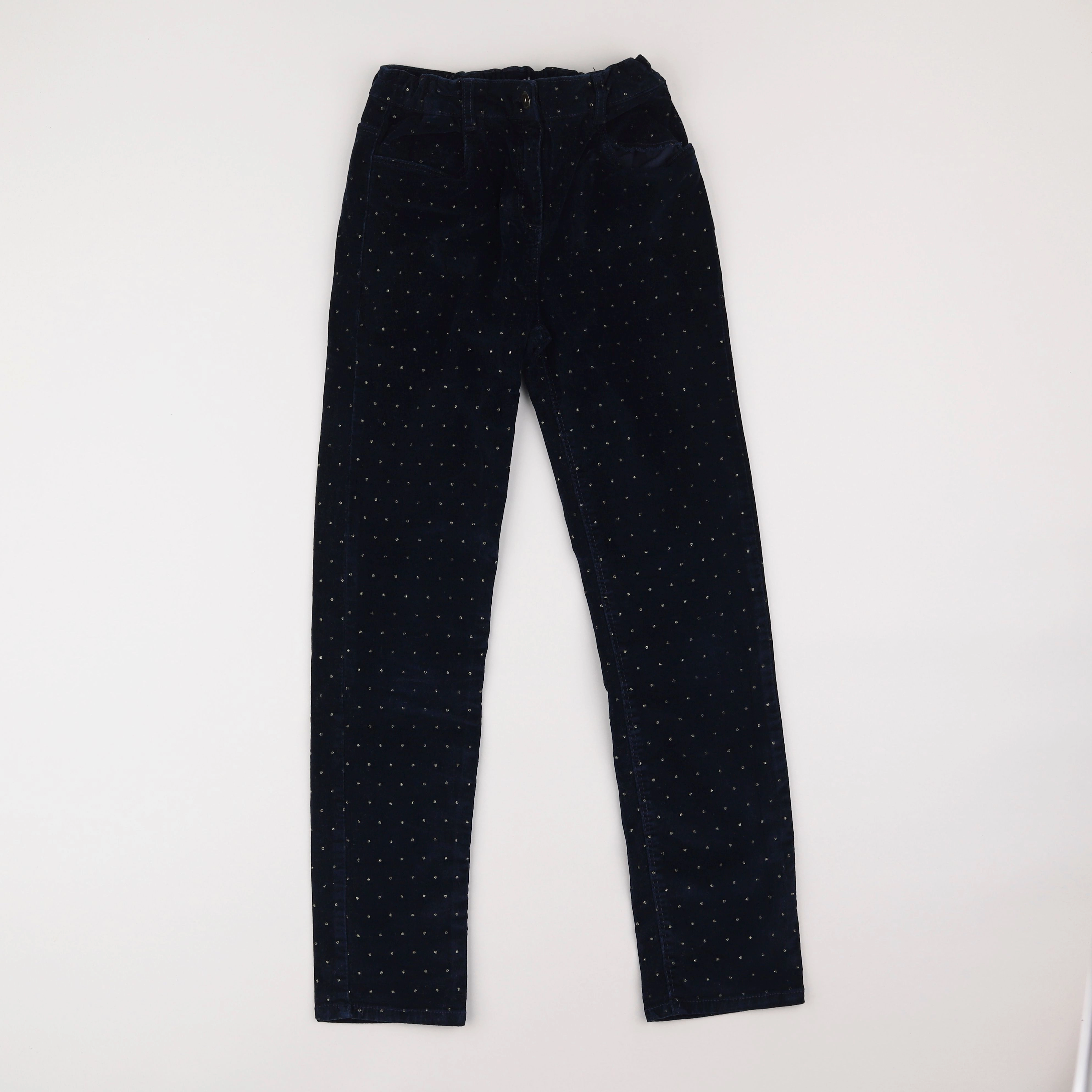 Vertbaudet - pantalon bleu, or - 14 ans