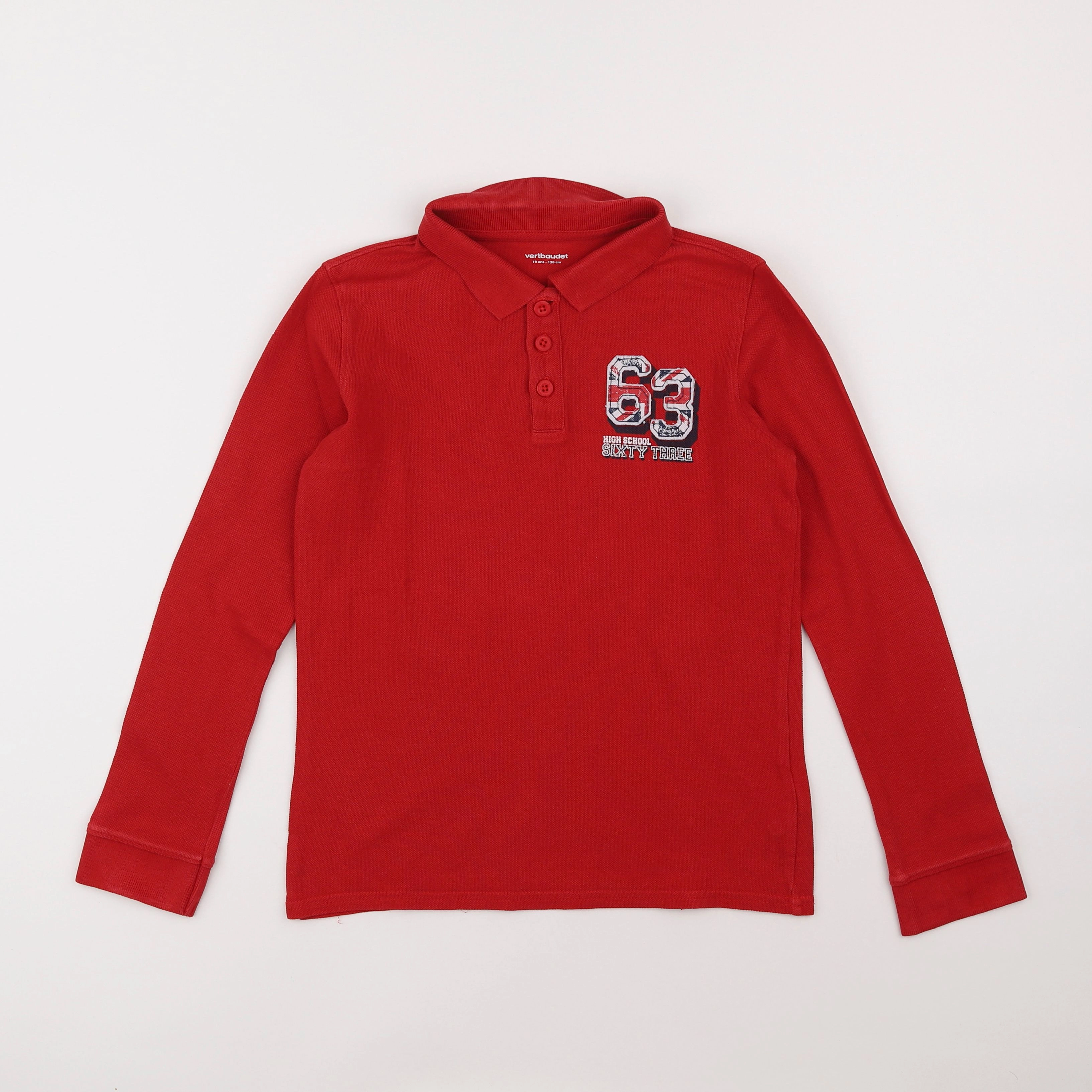 Vertbaudet - polo rouge - 10 ans