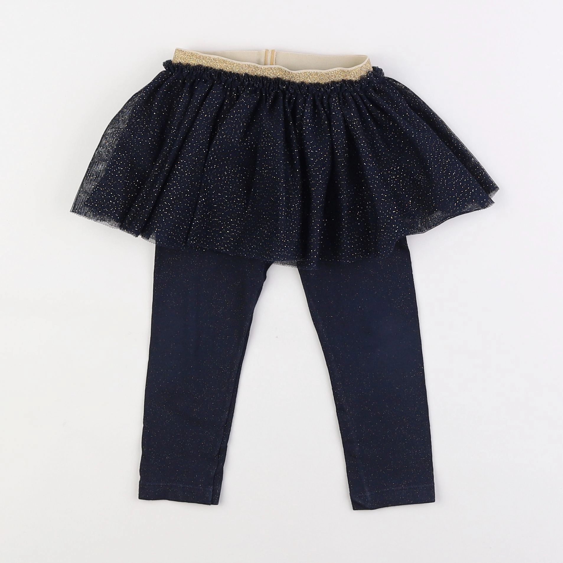 Petit Bateau - jupe legging bleu, or - 18 mois