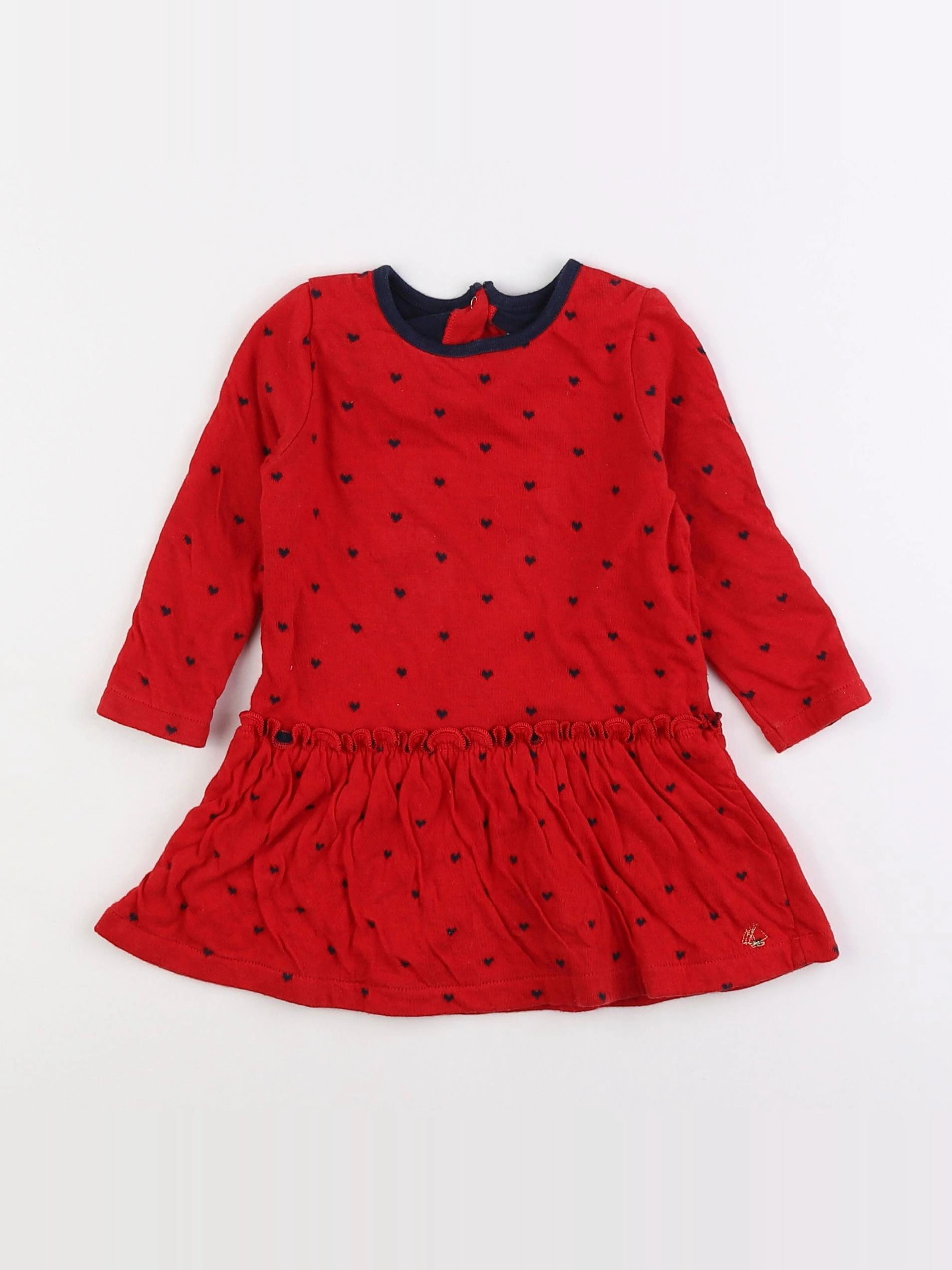 Petit Bateau - robe rouge - 18 mois