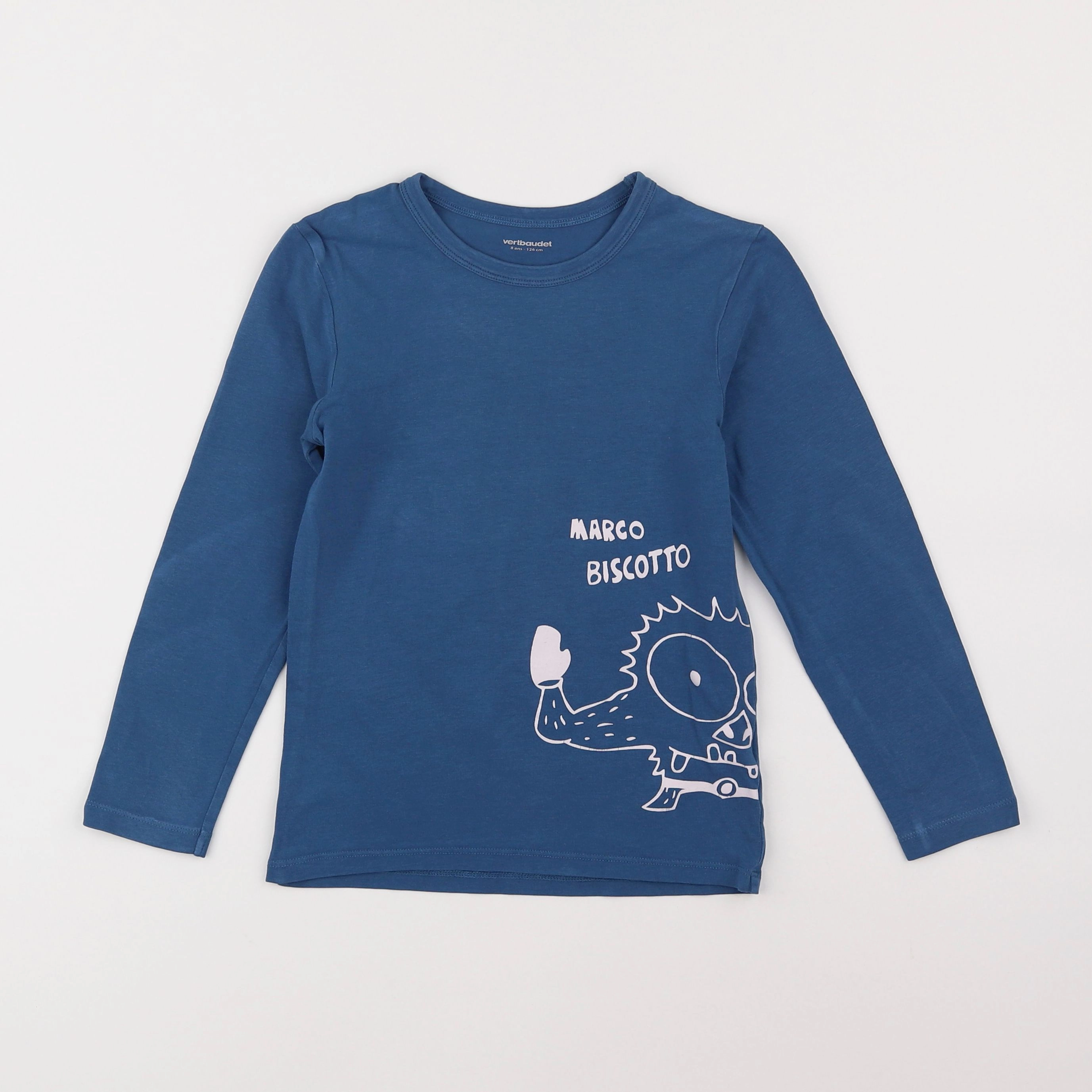 Vertbaudet - tee-shirt bleu - 8 ans