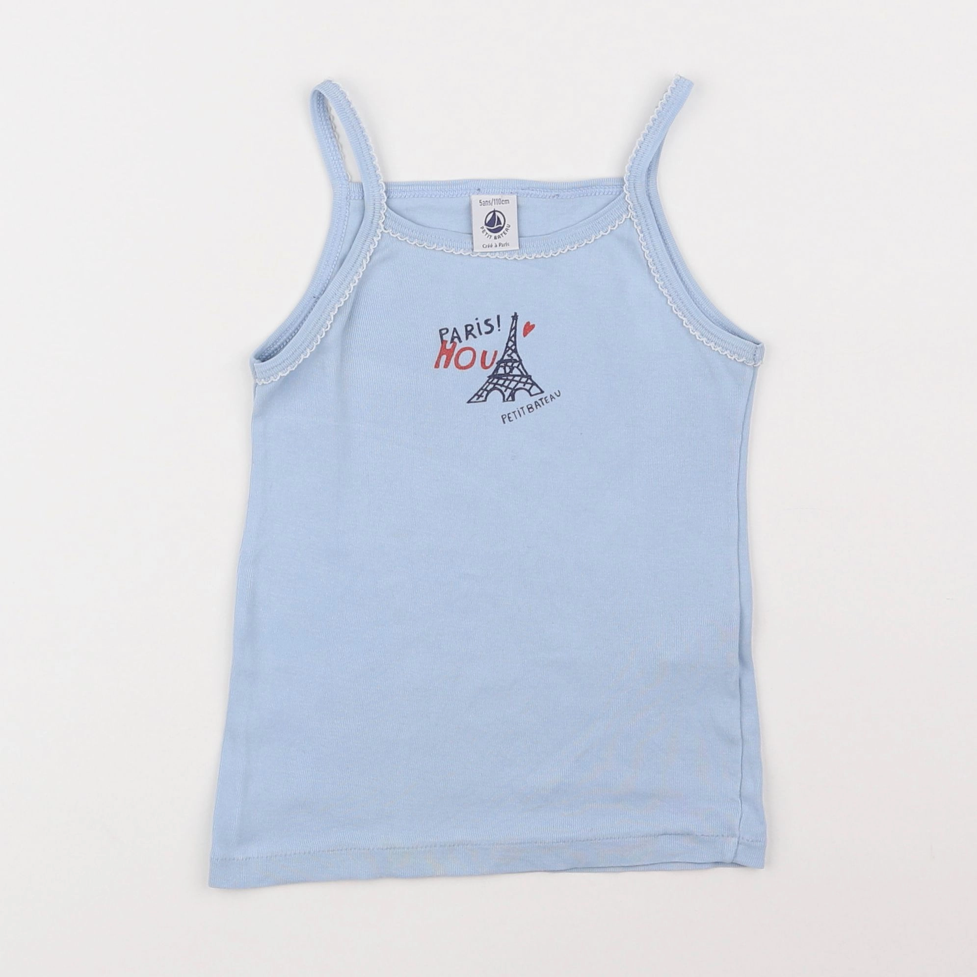 Petit Bateau - maillot de corps bleu - 5 ans