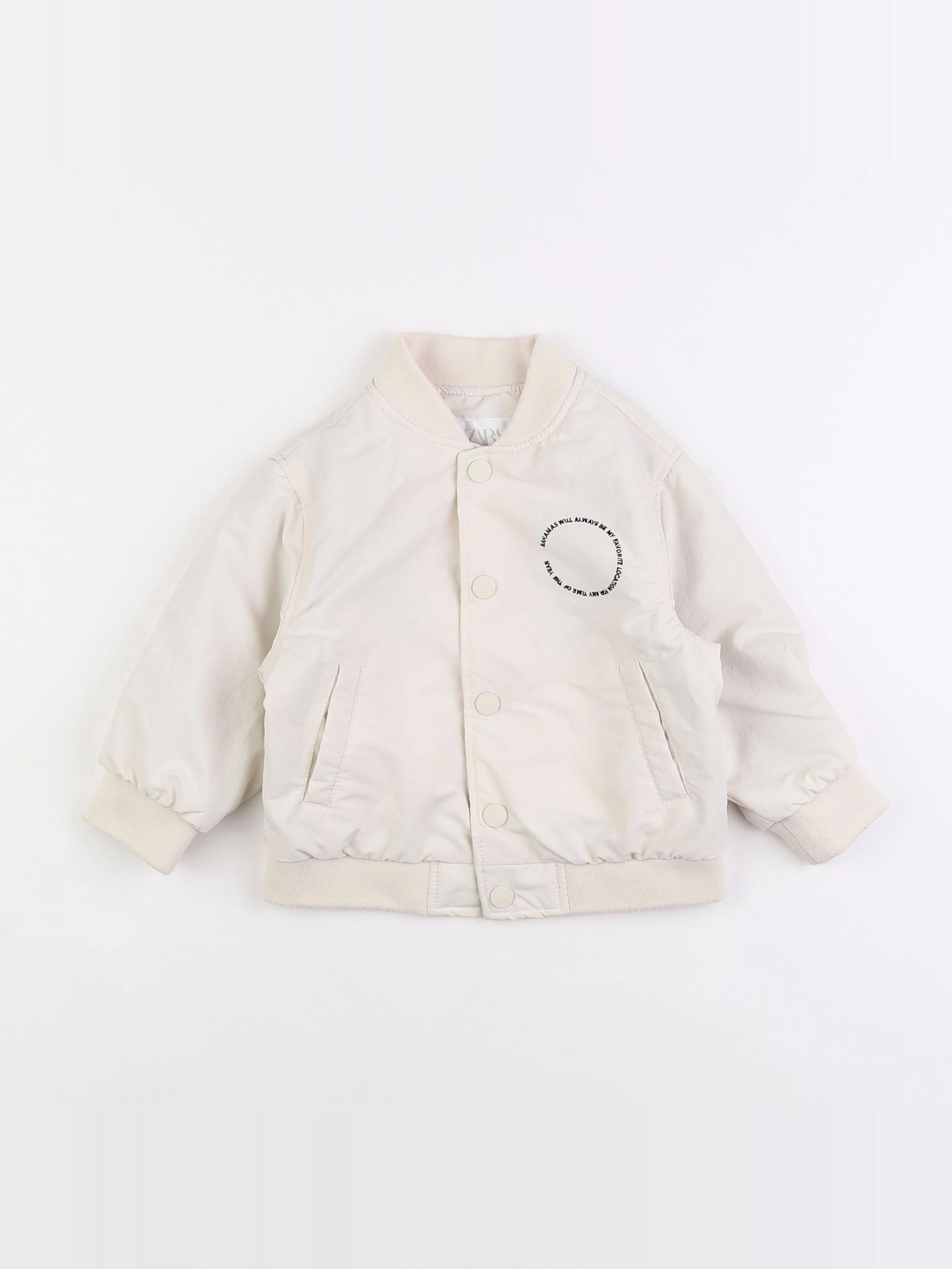 Zara - veste simili cuir beige - 9/12 mois