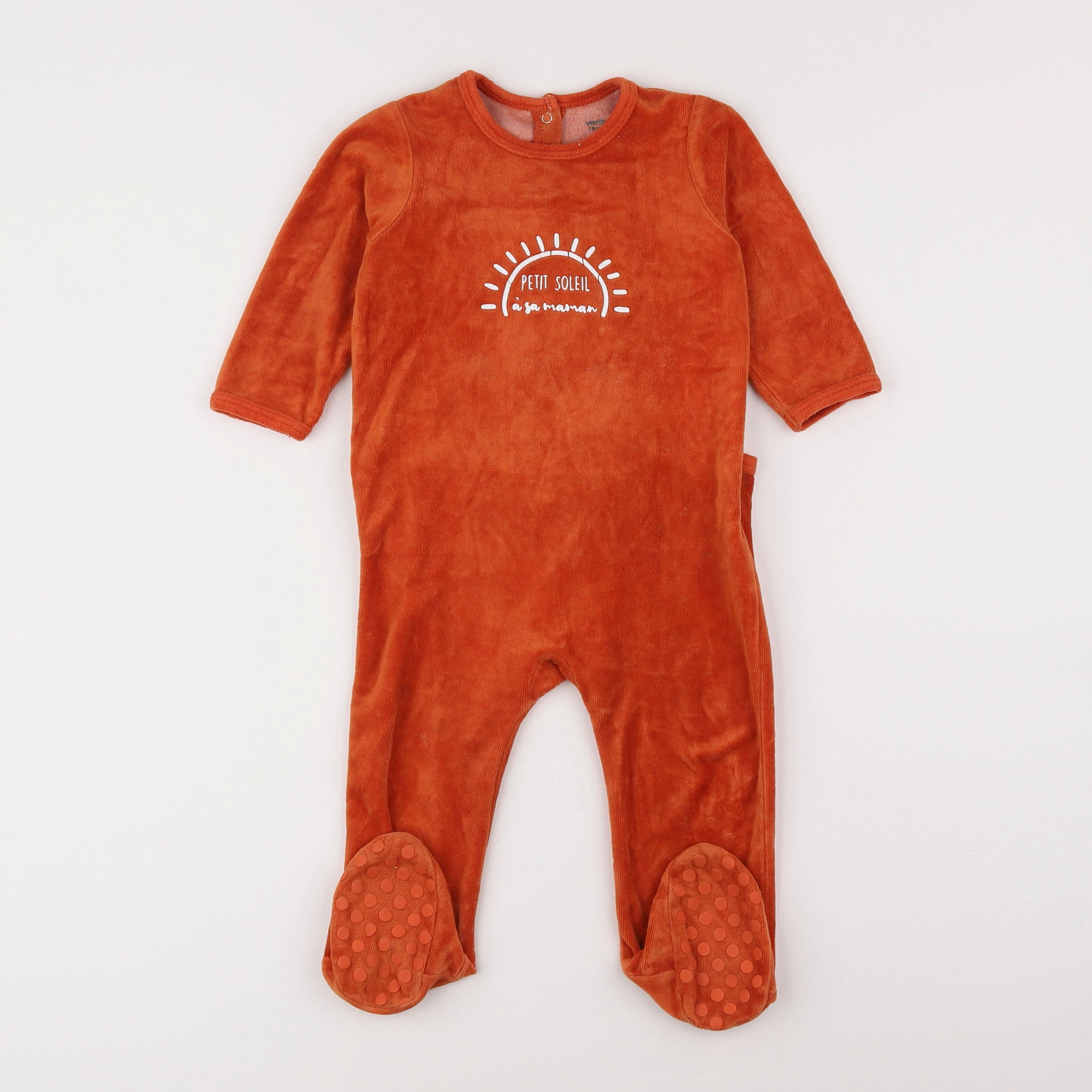 Vertbaudet - pyjama velours orange - 18 mois