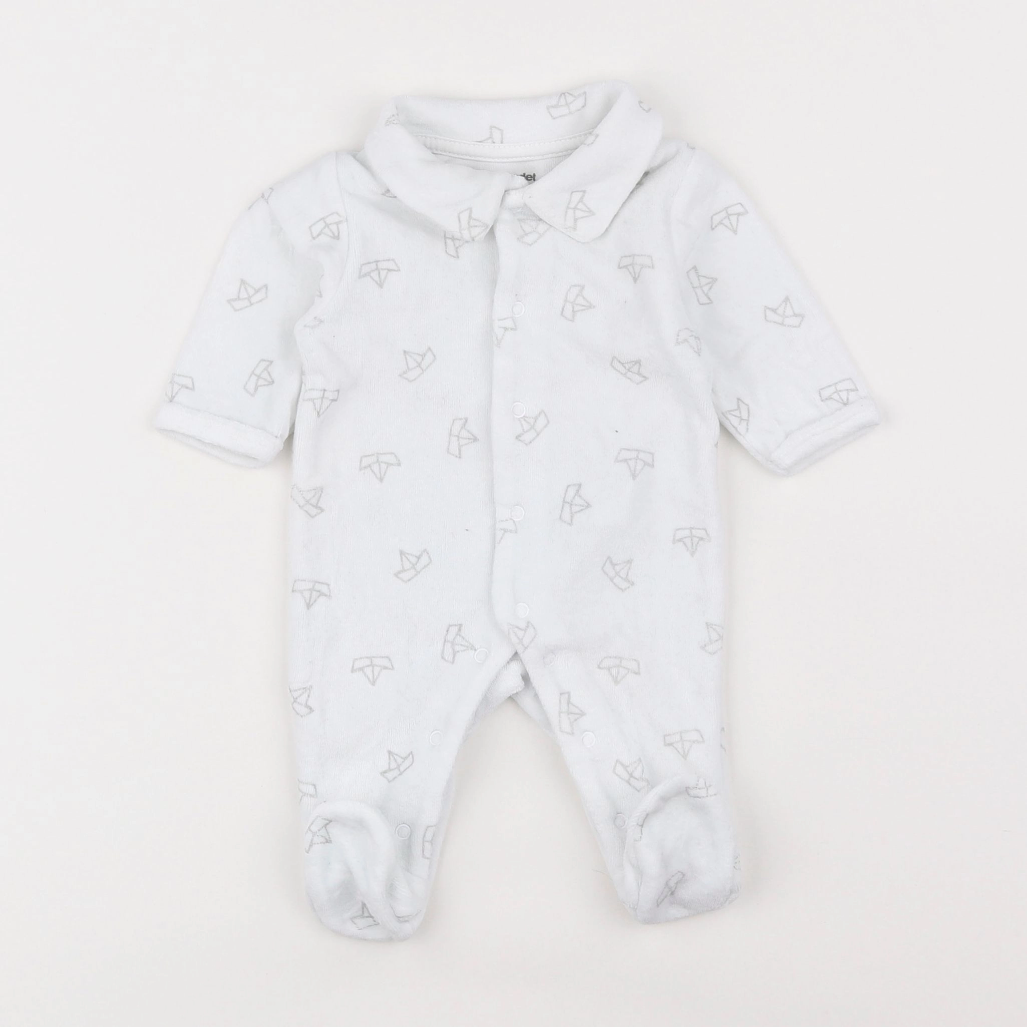 Vertbaudet - pyjama velours blanc - 1 mois