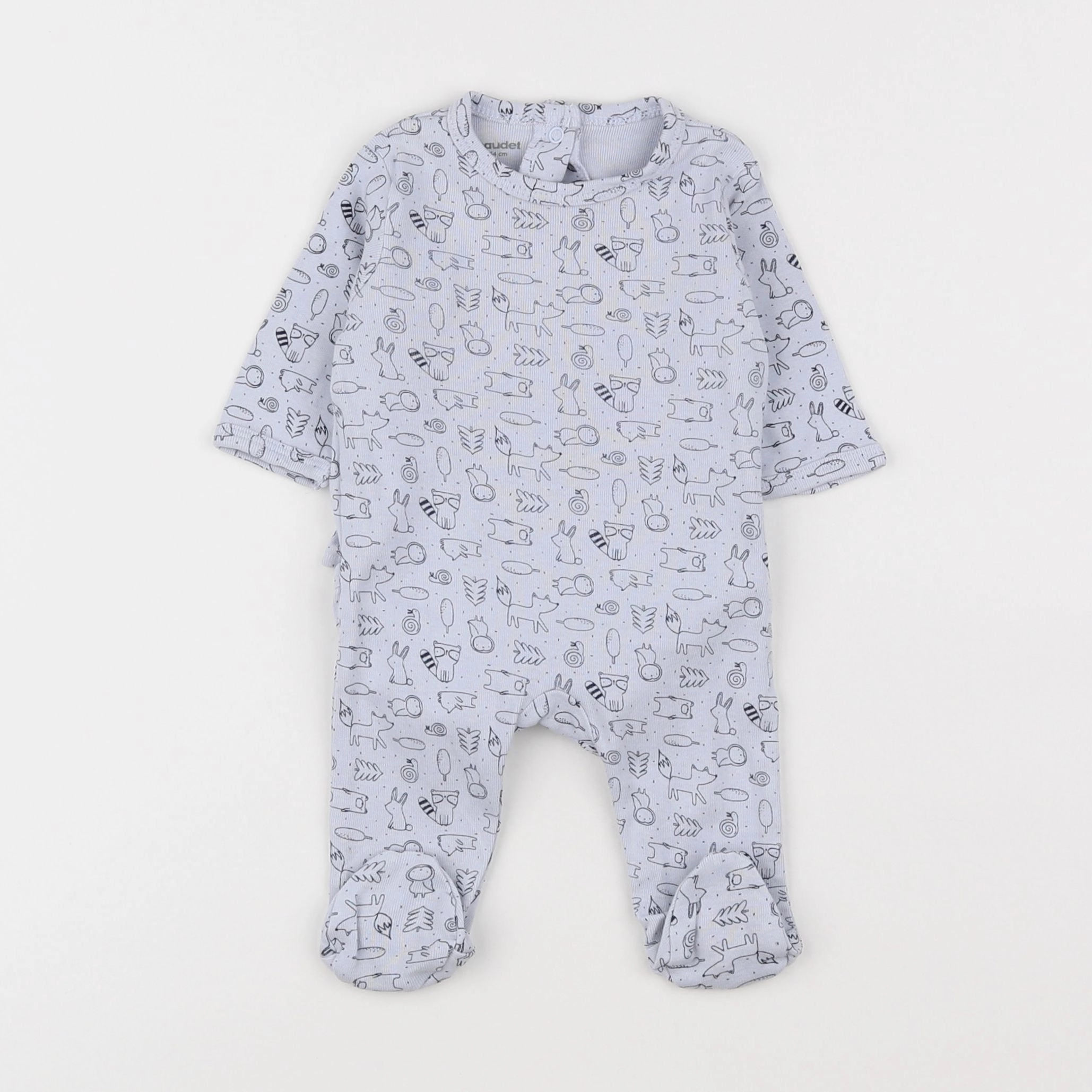 Vertbaudet - pyjama coton bleu - 3 mois