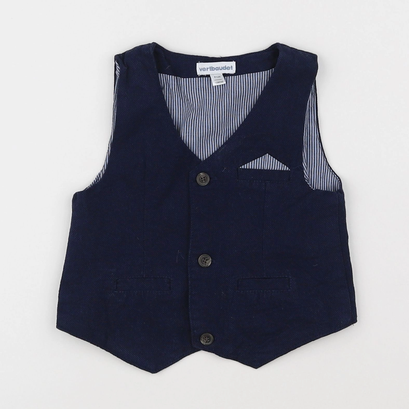 Vertbaudet - gilet bleu - 9 mois