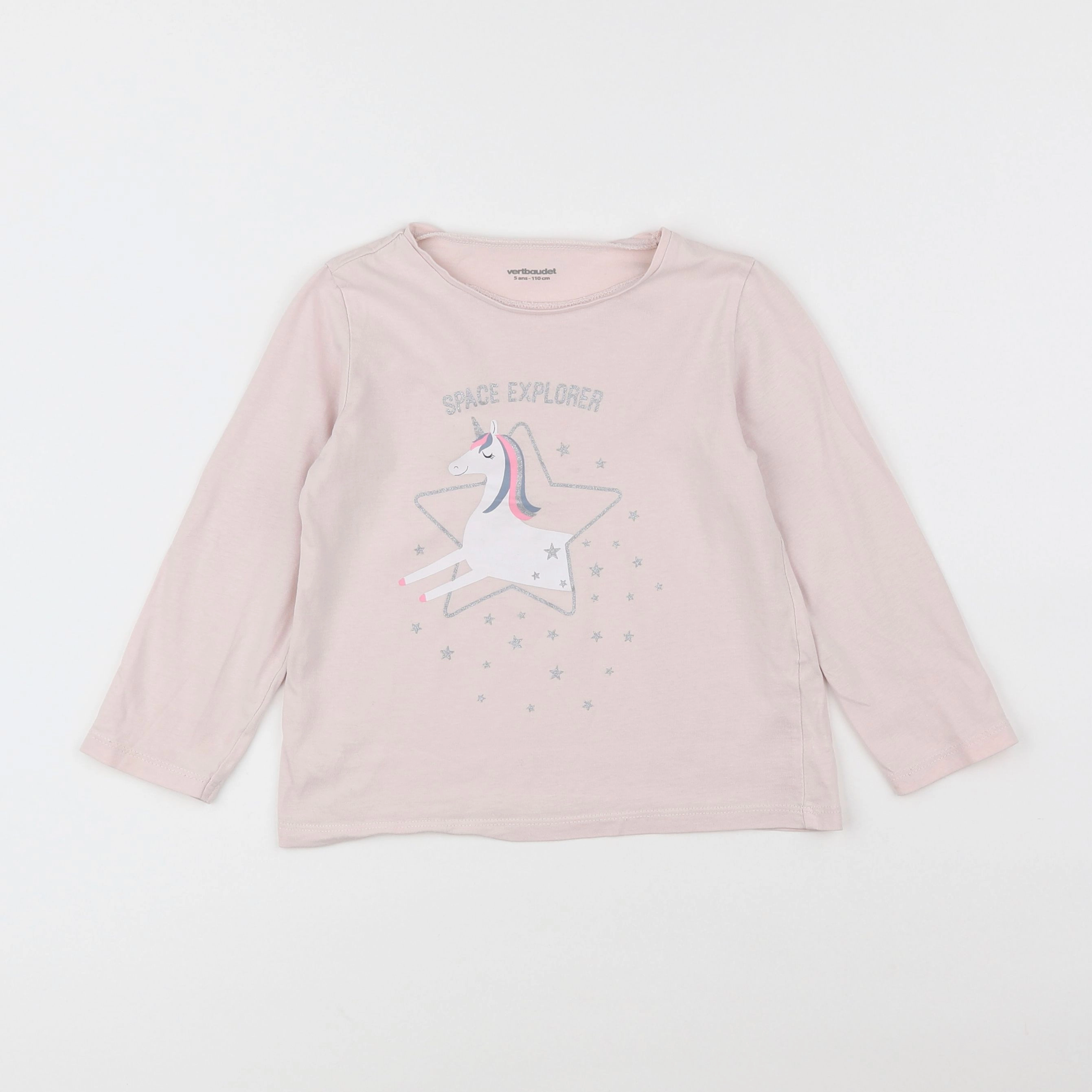 Vertbaudet - tee-shirt rose - 5 ans