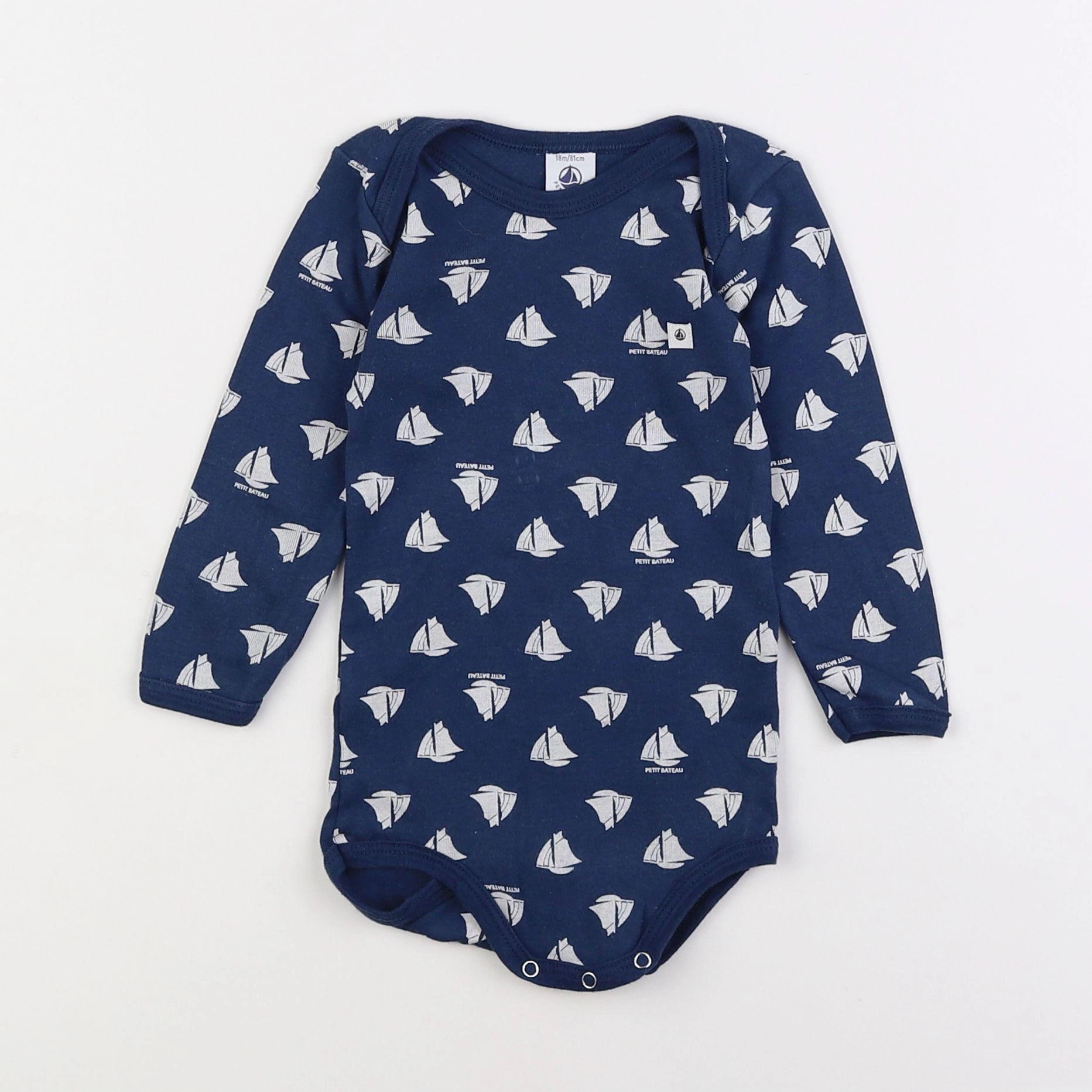 Petit Bateau - body bleu - 18 mois