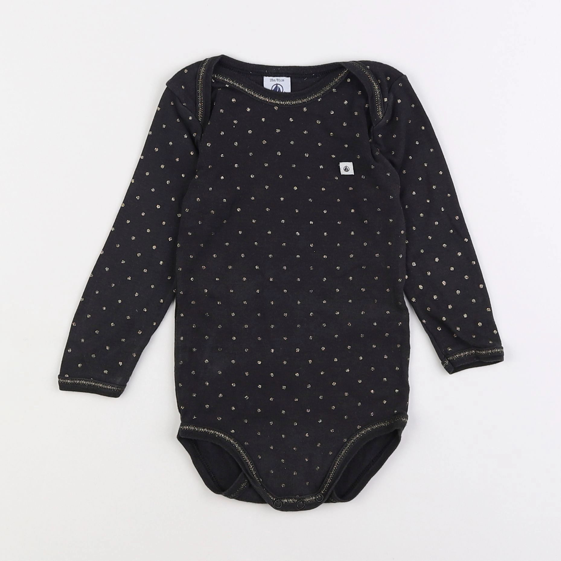 Petit Bateau - body gris - 18 mois