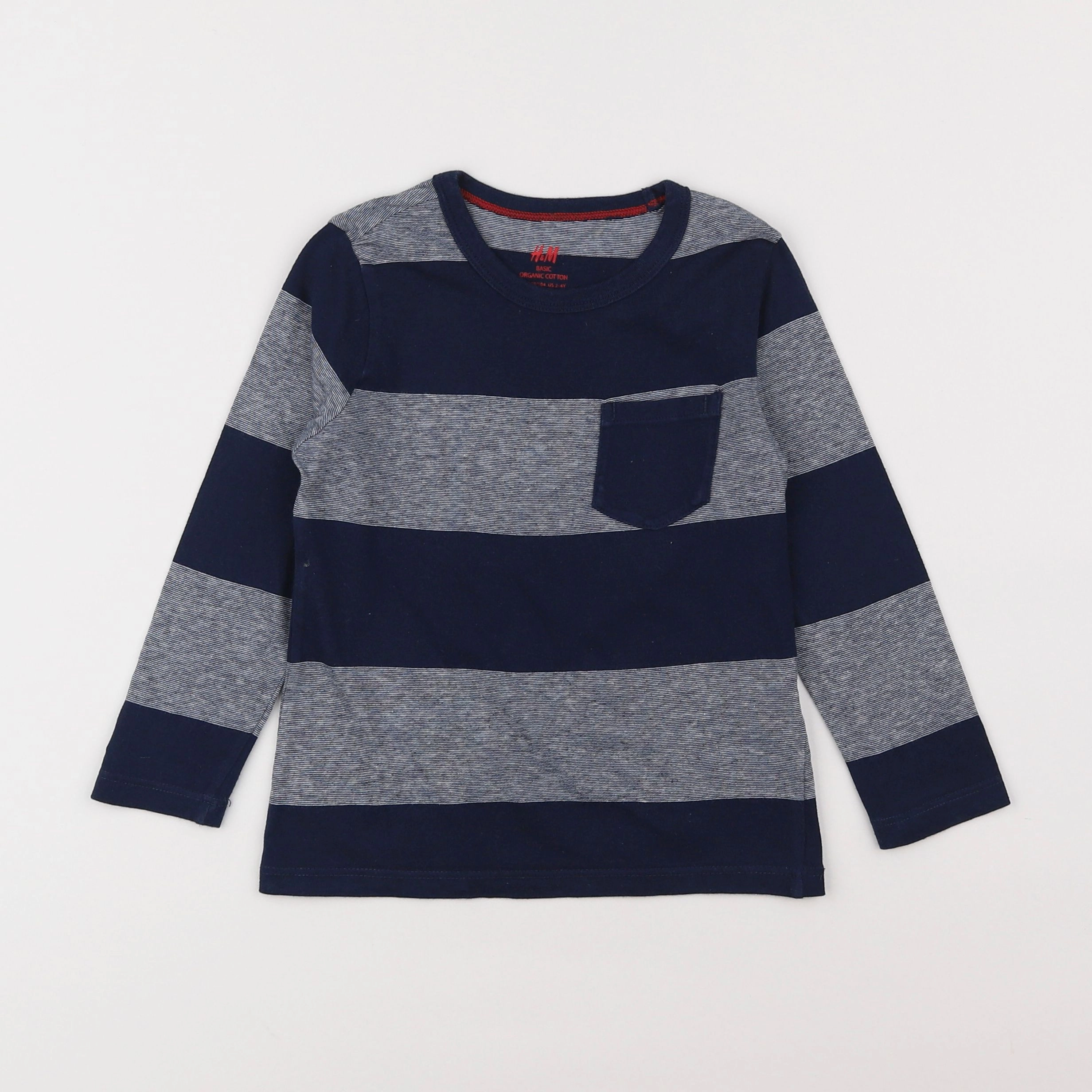 H&M - tee-shirt bleu, gris - 2/4 ans