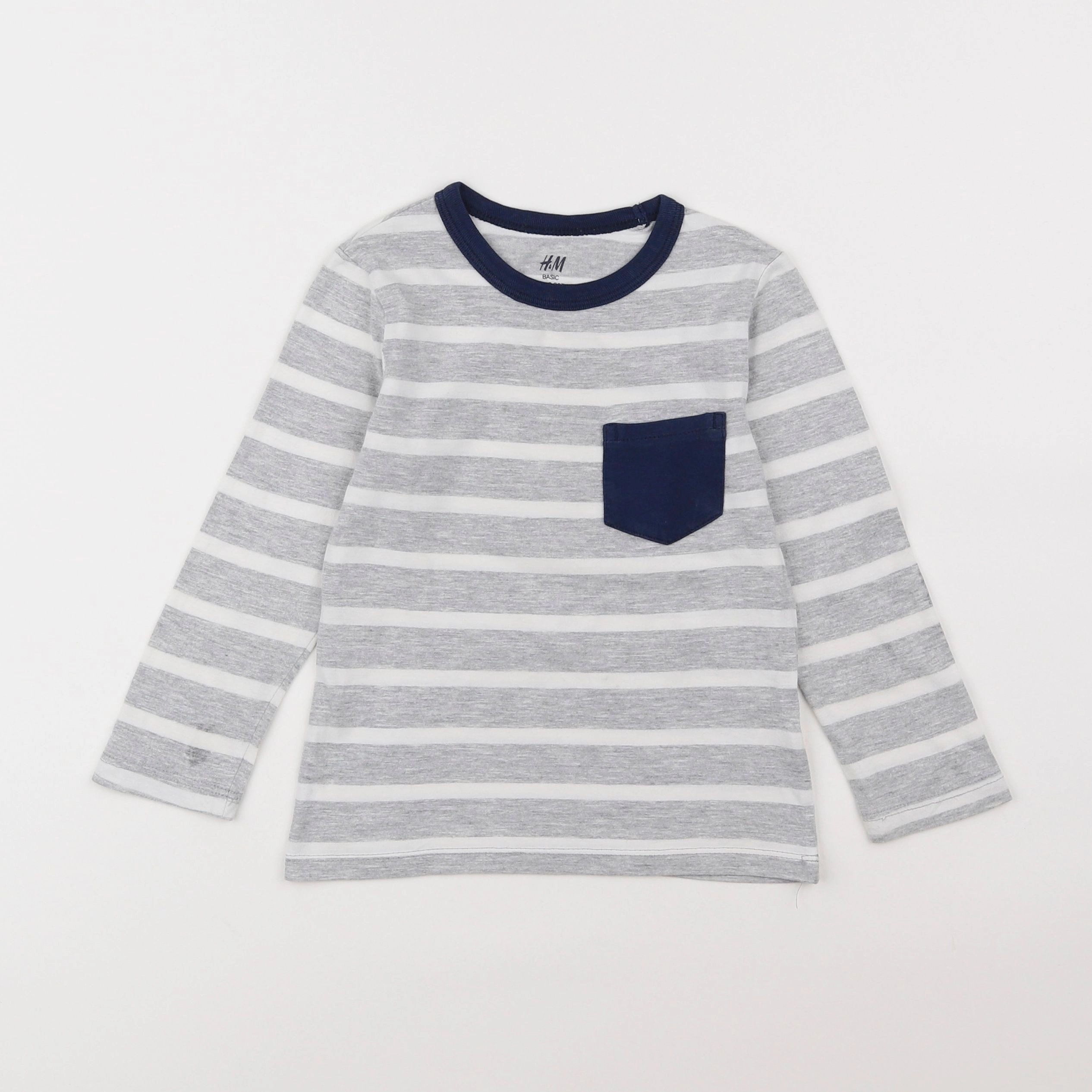 H&M - tee-shirt bleu, gris - 2/4 ans