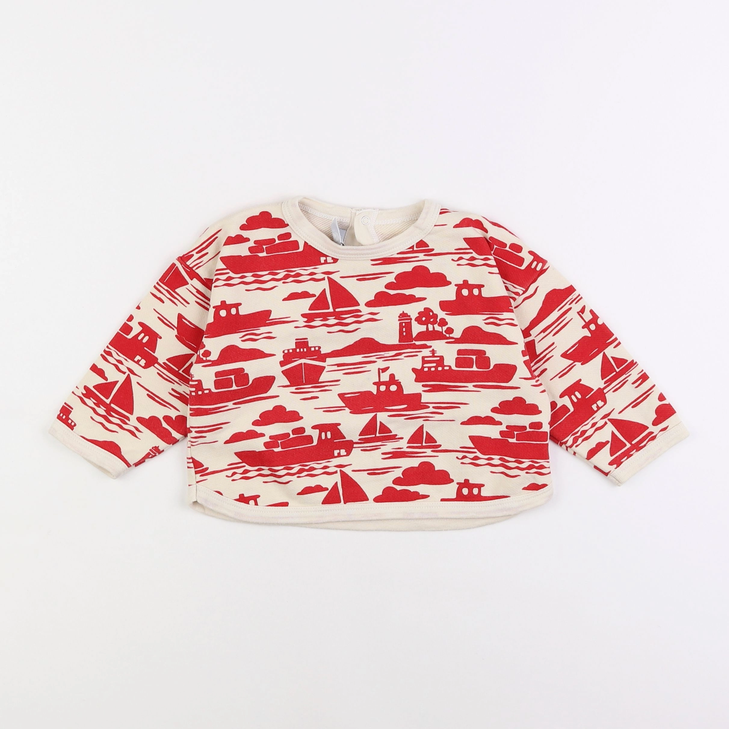 Petit Bateau - sweat rouge - 18 mois