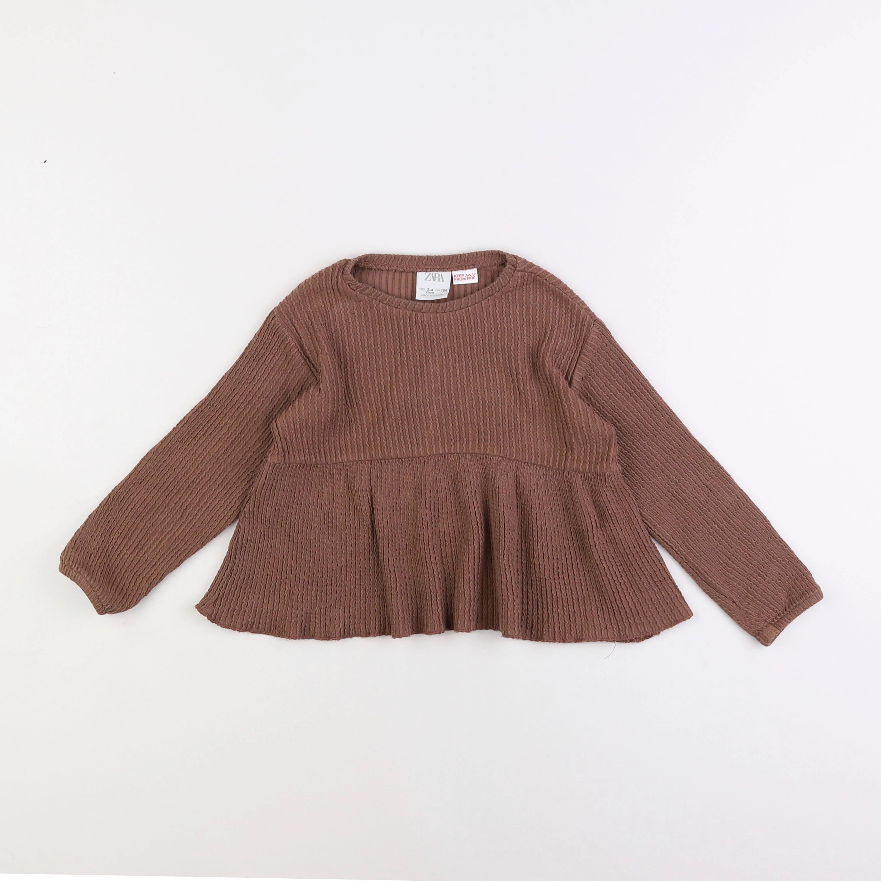 Zara - tee-shirt marron - 3/4 ans