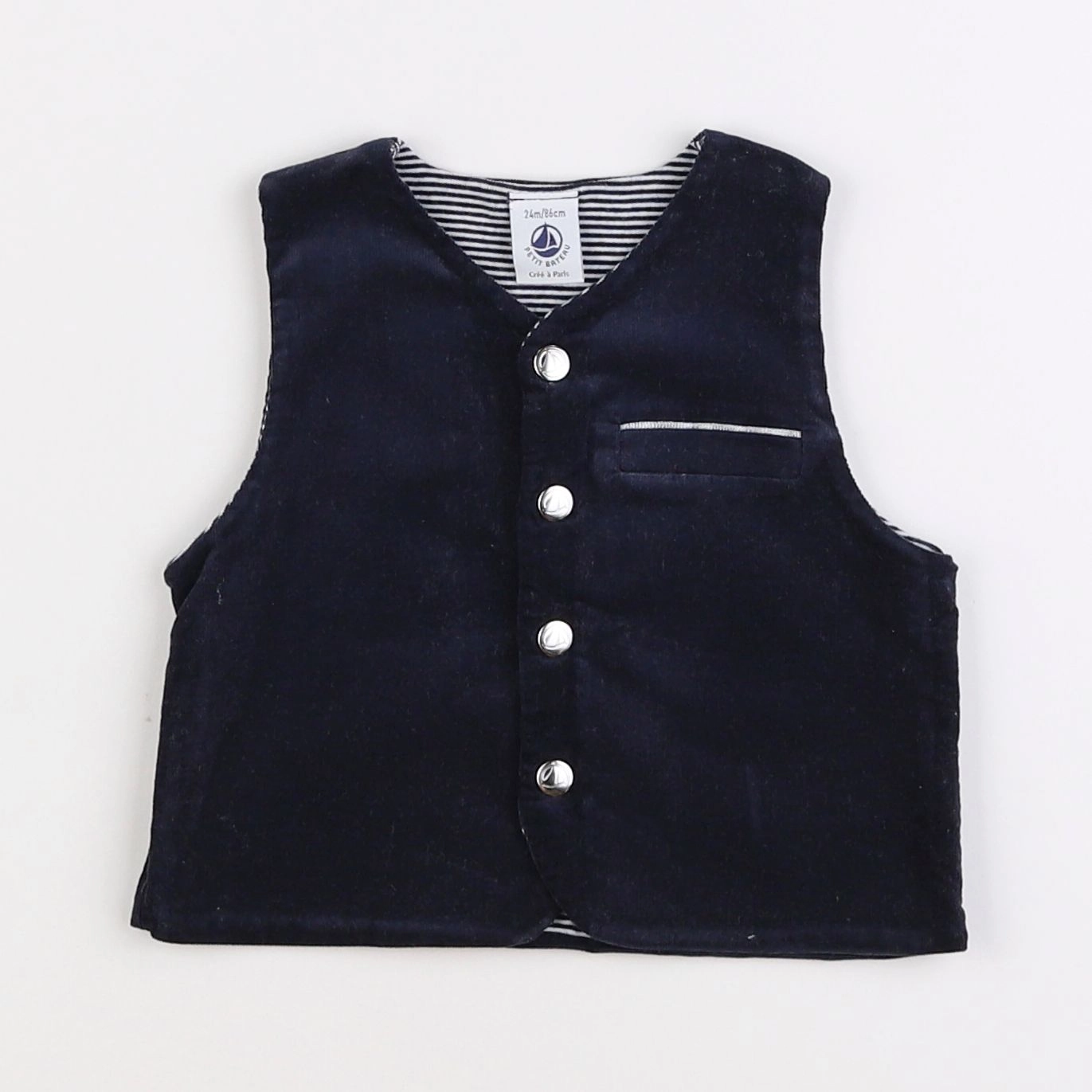 Petit Bateau - gilet bleu - 2 ans