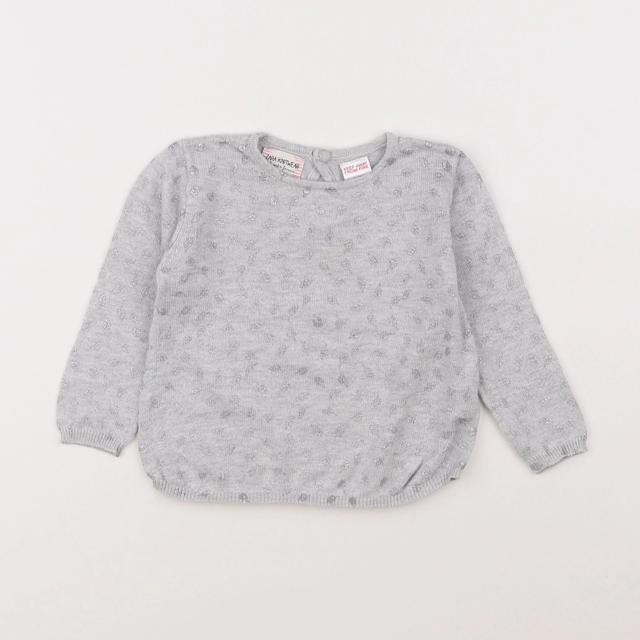 Zara - pull gris - 18 mois à 2 ans